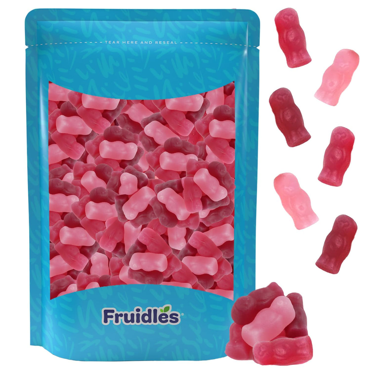 Fruidles Soft Pink Gummi Babies - Non-GMO Jelly Chewy Candy, 1 Pound