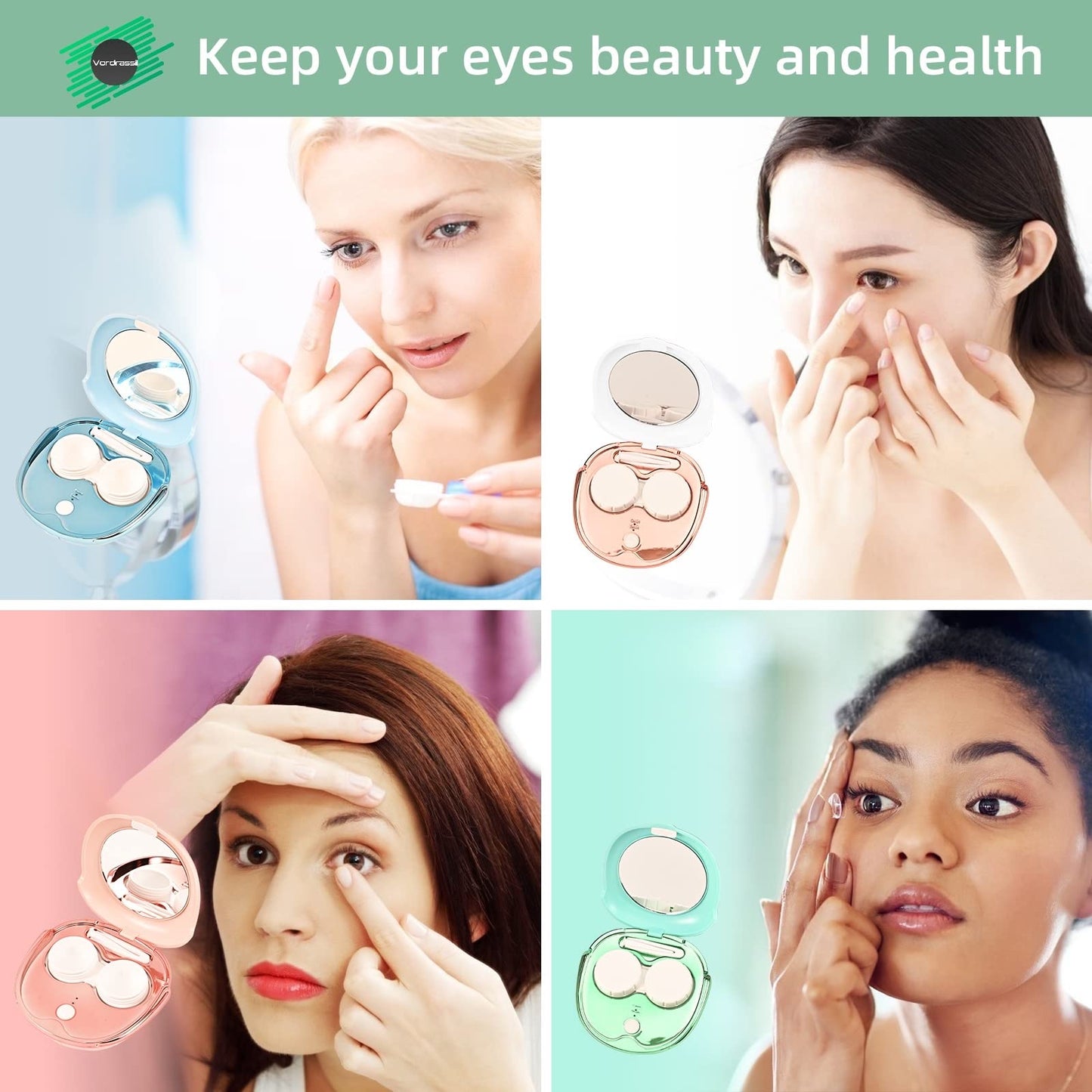 Vordrassil Mv5 Contact Lens Cleaner Machine, Portable Ultrasonic Contact Lens Cleaner With Usb Charger, Fit Disposal Soft Lens,