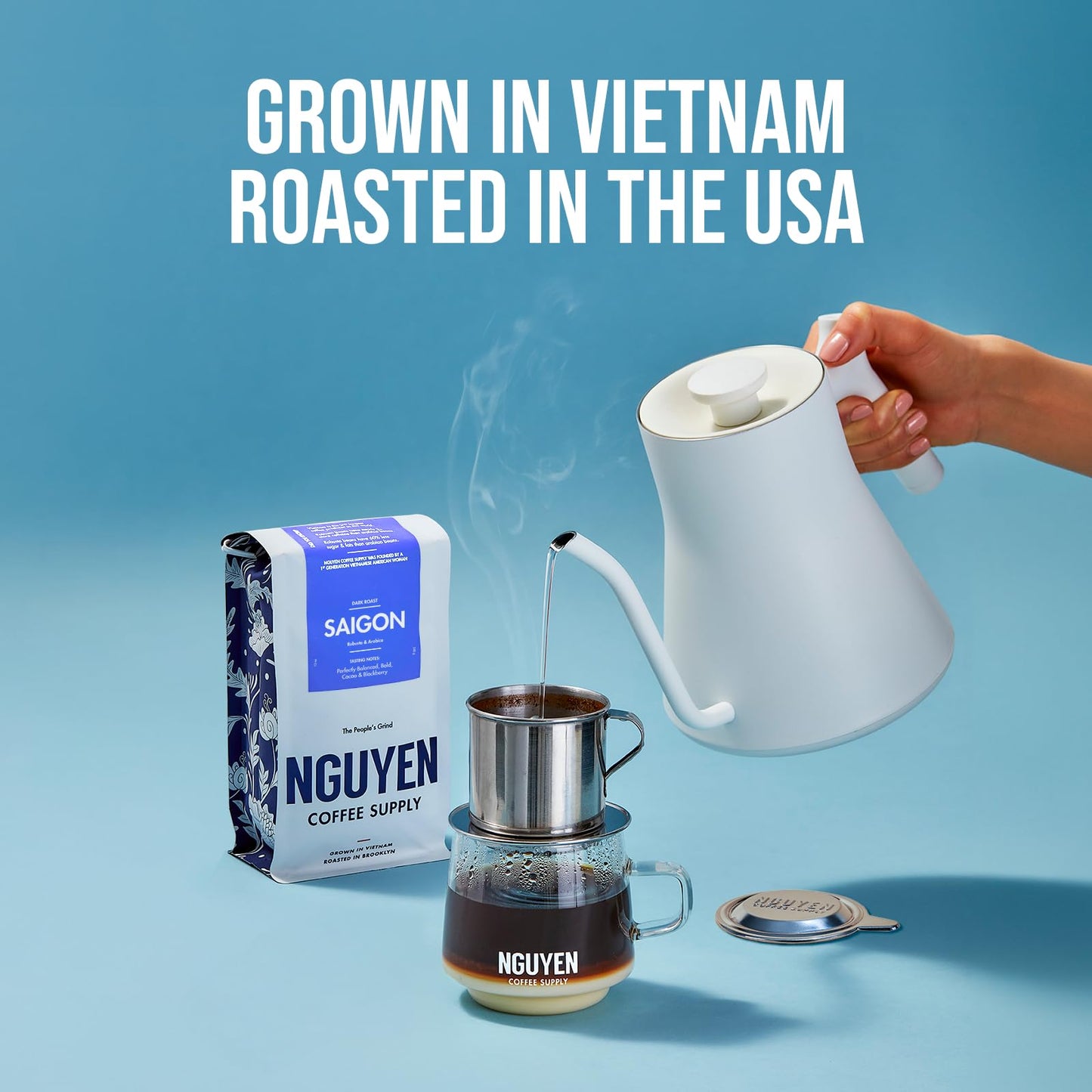 Nguyen Coffee Supply - Saigon Robusta & Arabica Blend: Dark Roast Enhanced Whole Coffee Beans, Vietnamese Single Origin, Direct Trade, Low Acid, High Caffeine, Roasted In Brooklyn [5 Lb Bag]