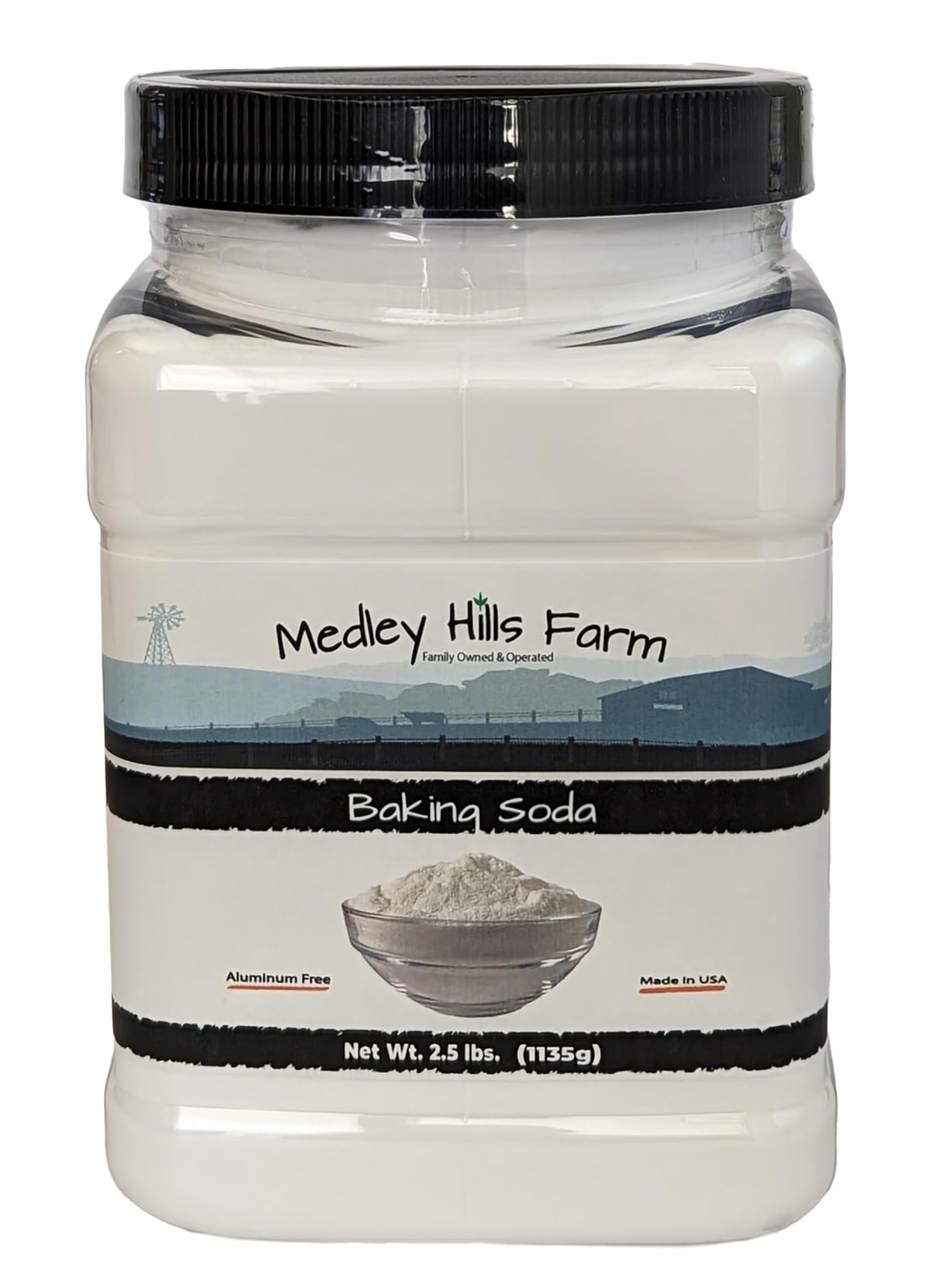 Baking Soda Aluminum Free By Medley Hills Farm 2.5 Lbs. in Reusable Container - Gluten-Free All Purpose Baking Soda for Cooking,