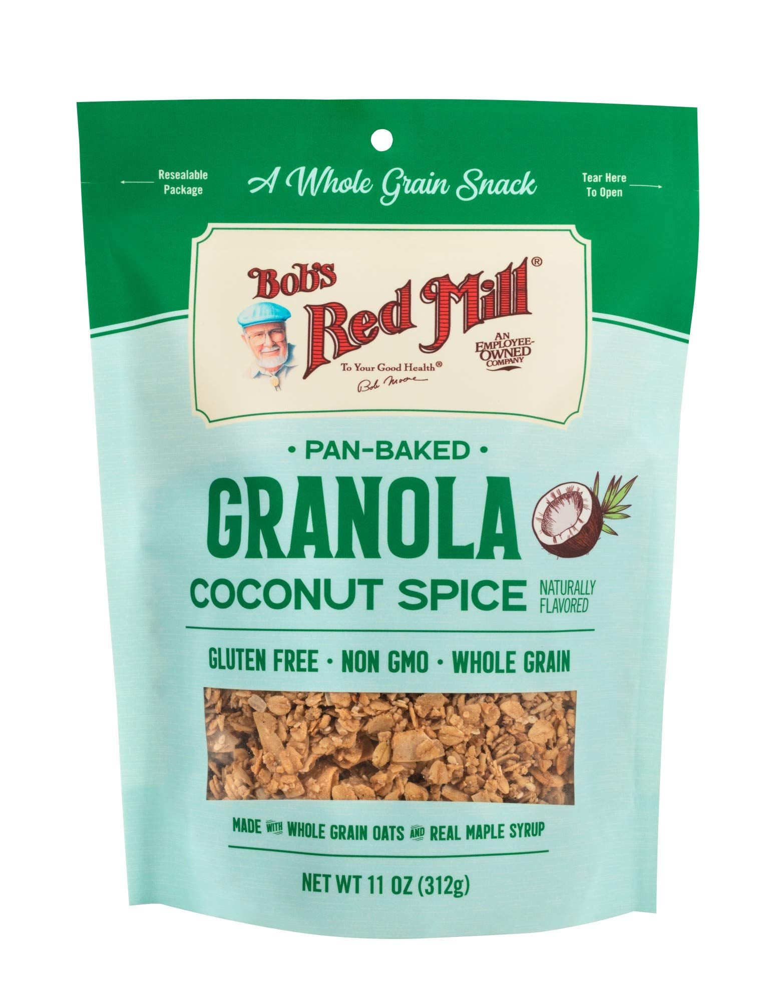Bob’S Red Mill Coconut Spice Homestyle Granola, 11 Ounce Bag (Pack Of 1), Certified Gluten Free, Non-Gmo, Whole Grain