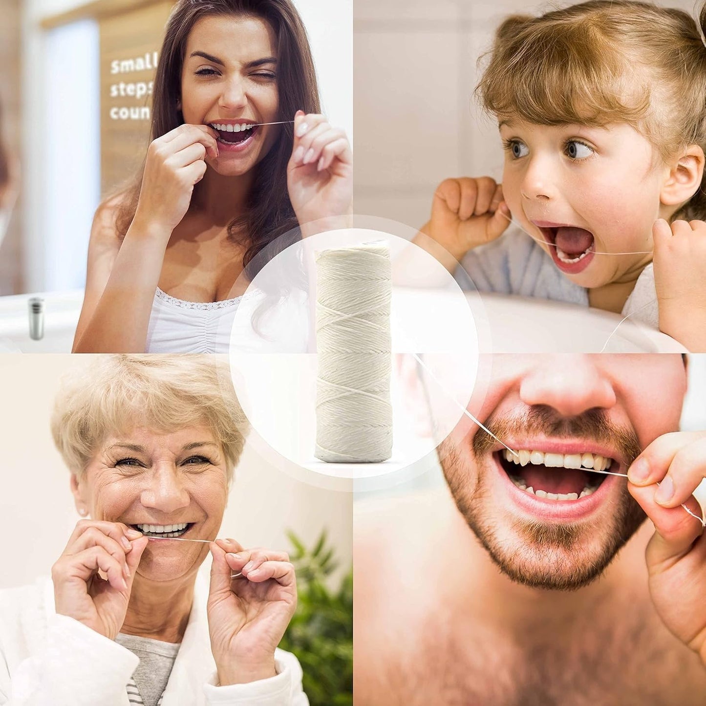 Refill Silk Dental Floss  Candelilla Wax Tooth Floss  Natural Dental Tape  Plastic Free Dental Floss  Eco Floss  Stainless Steel