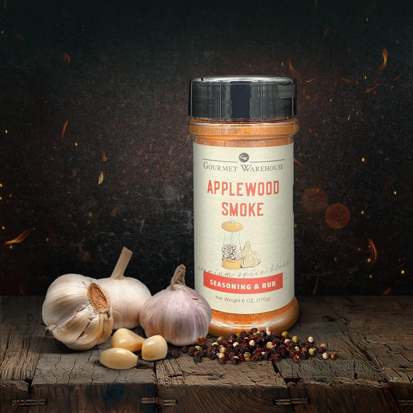 Gourmet Warehouse Applewood Smoke Spice Rub, 6 ozs, 3 Pack - No MSG, No HFCS