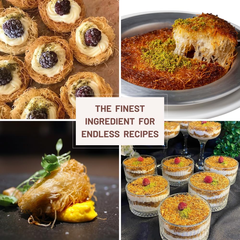 CNYTUS Kataifi Shredded Fillo Dough, 7 Oz (200g) - Premium Roasted Phyllo for Baking, Kunafa, Kadayif, Knafeh