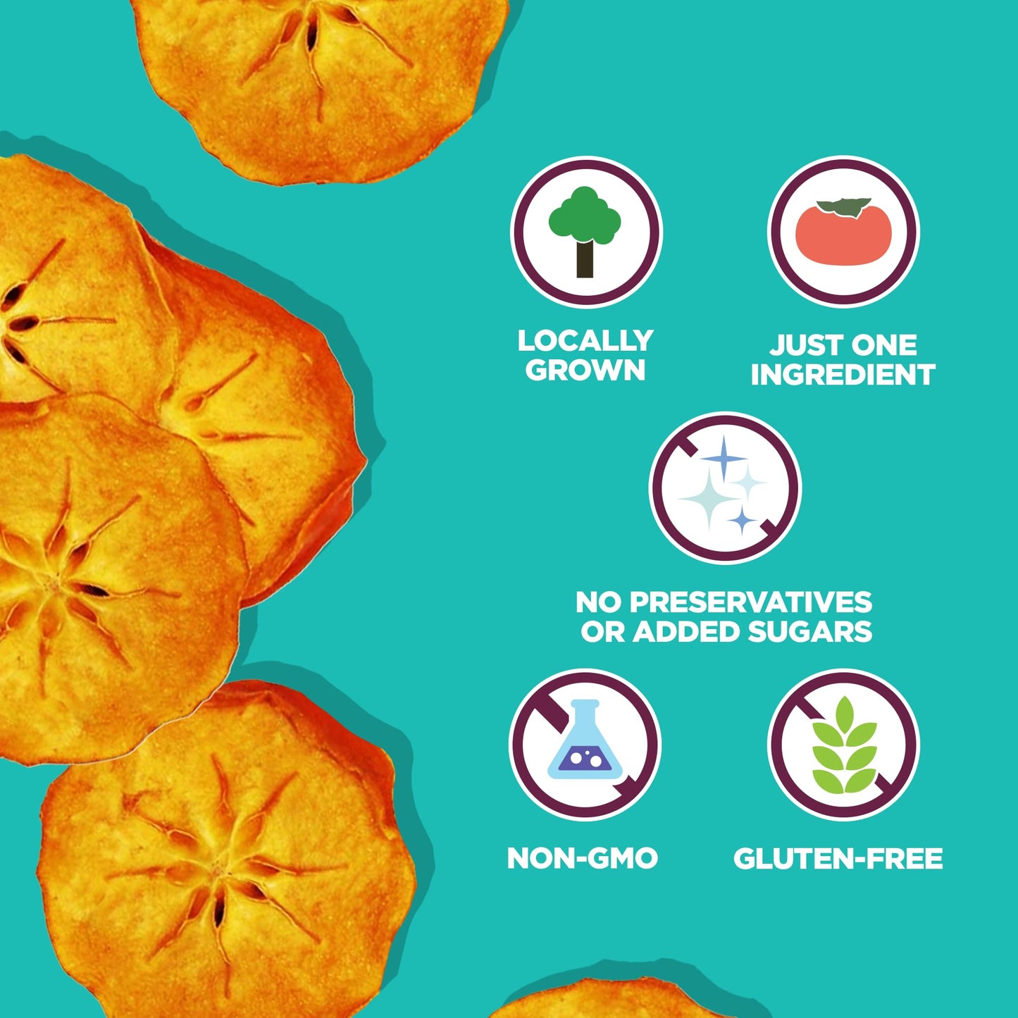 Natural Dried Persimmons from Bella Viva Orchards, 1.5 Lb. Bag