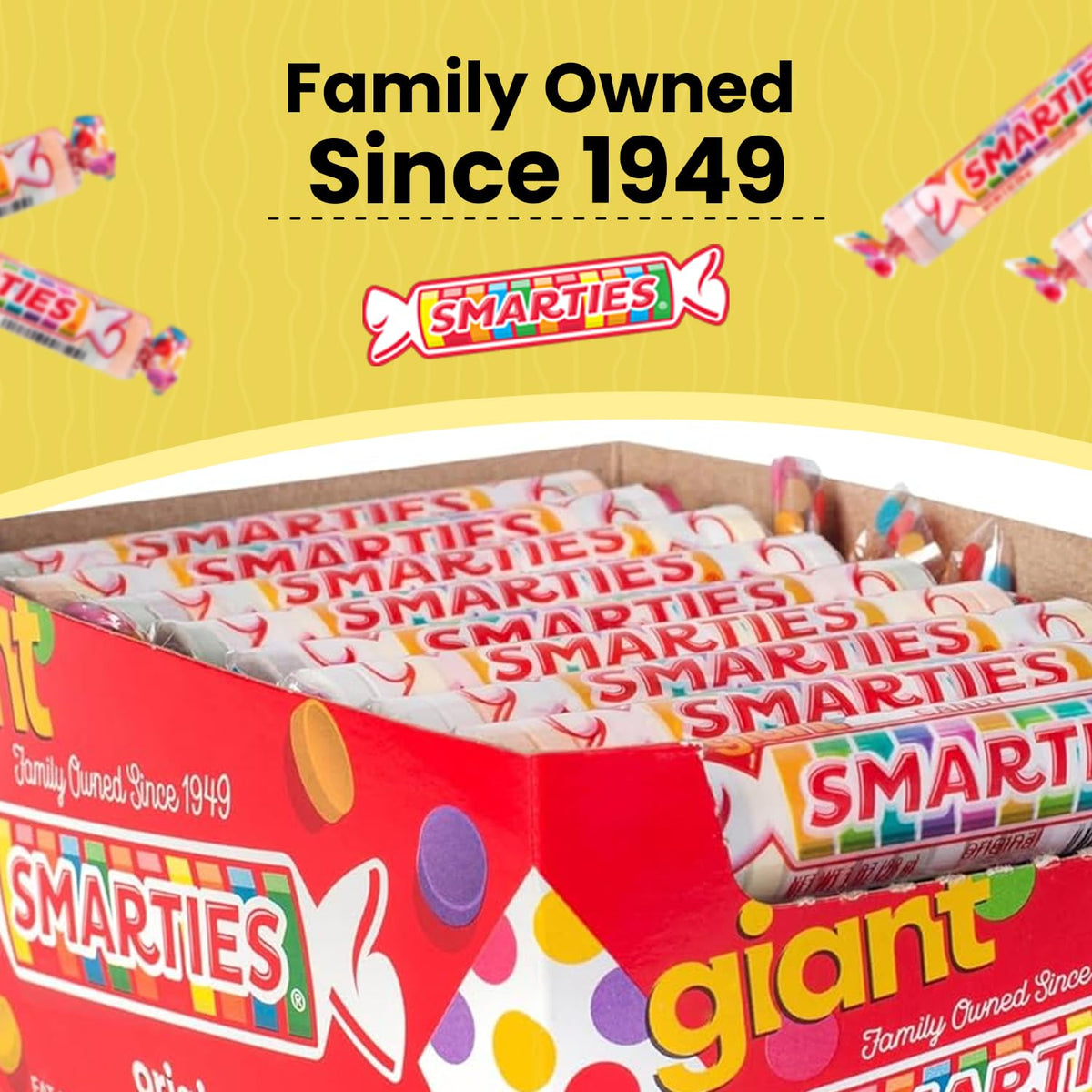 Smarties Candy Rolls, Giant 34 Ounce Counter Top Box, 36 Count, Orange