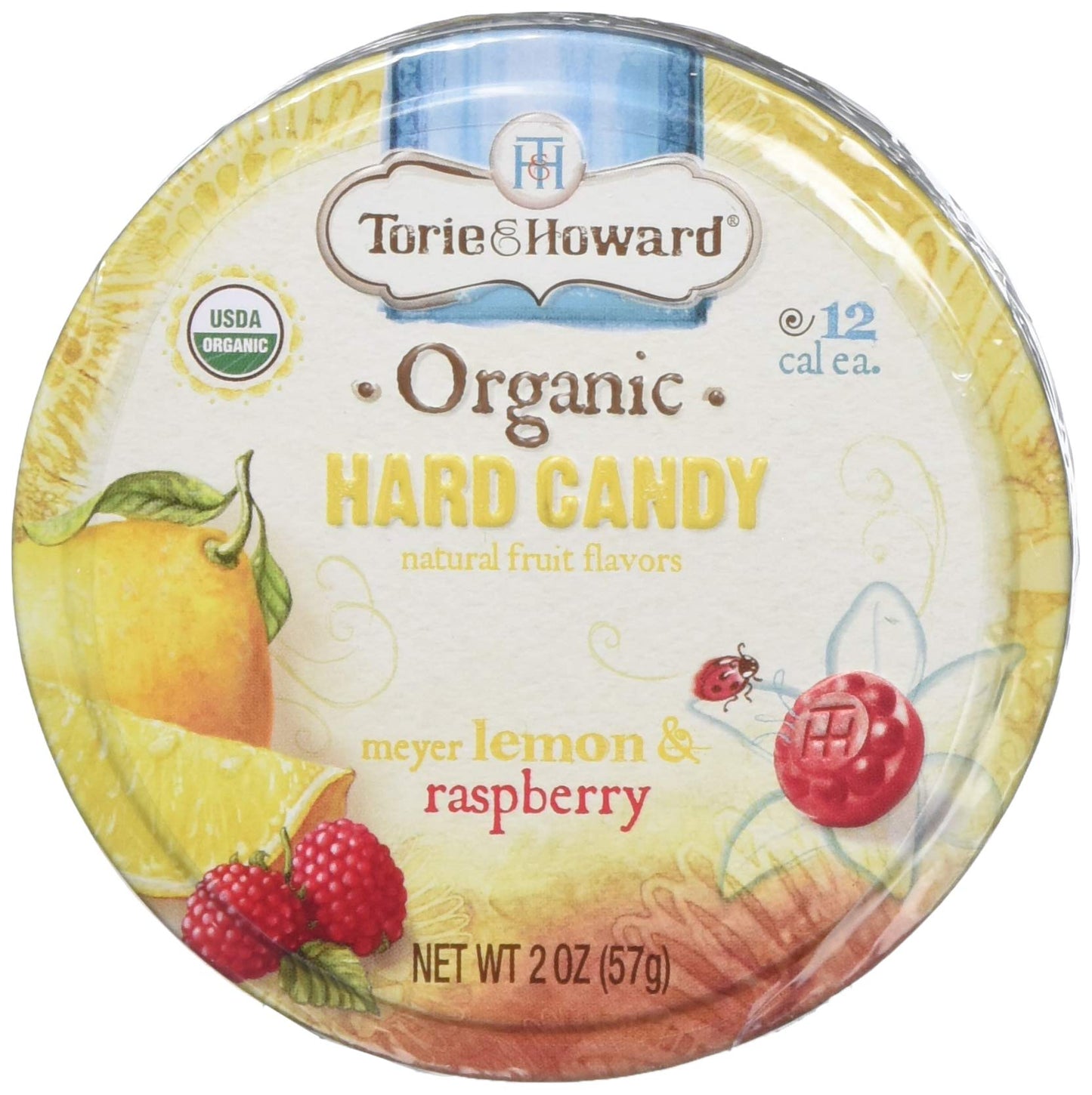 Torie & Howard Candy Tin Lemon Raspberry 2 Oz (Pack Of 8)