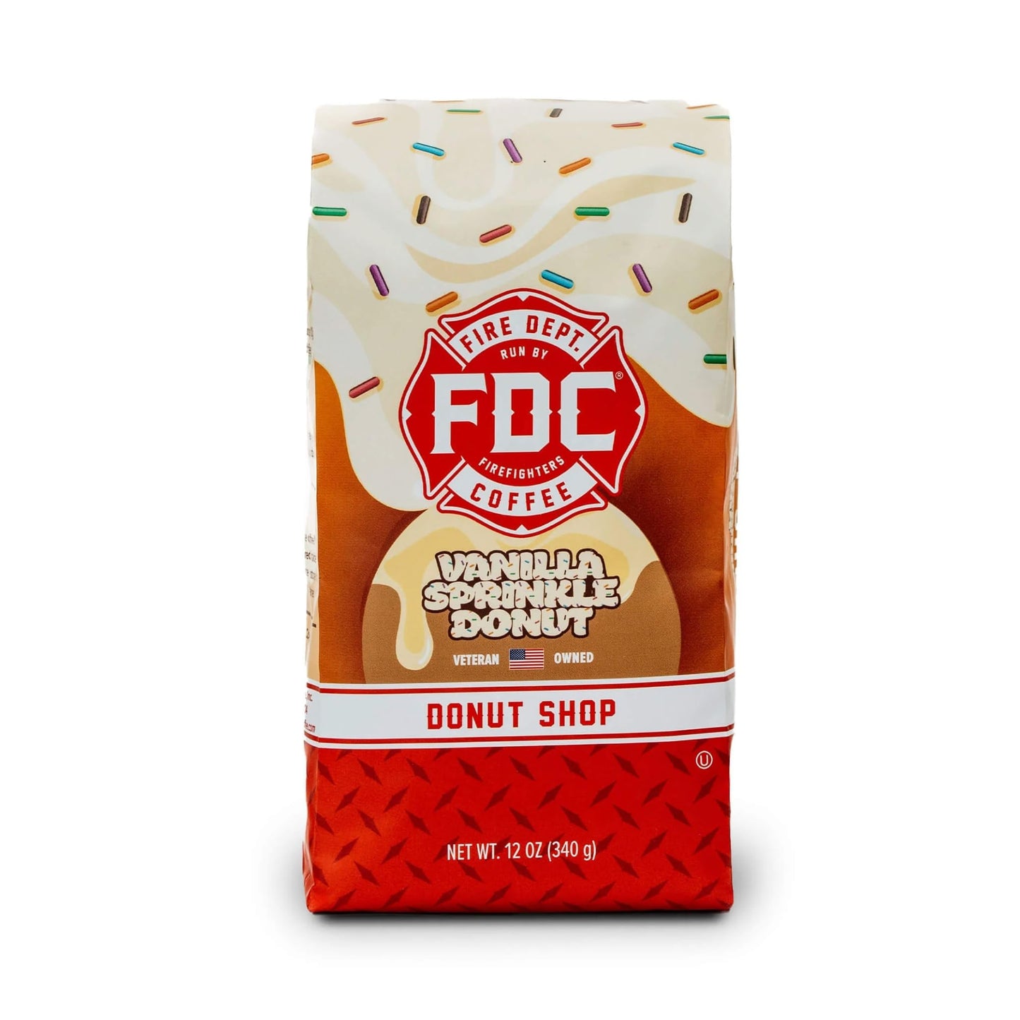 Fire Department Coffee Vanilla Sprinkle Donut Ground Coffee - Medium Roast - 12 oz - Veteran Owned