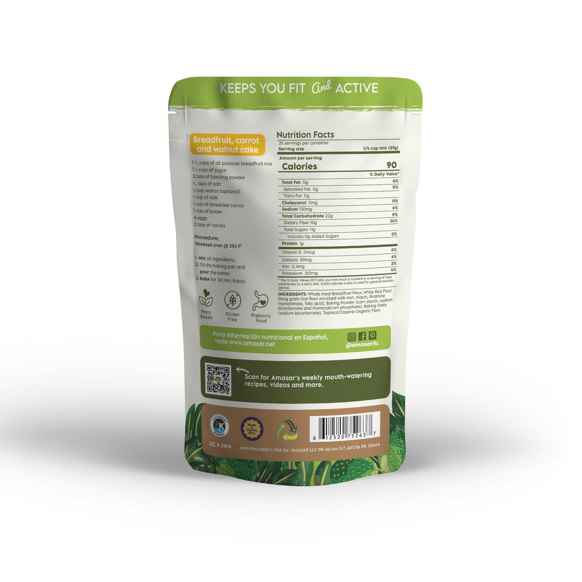 Amasar | All-Purpose Breadfruit Baking Mix | Gluten Free Made With Breadfruit & Cassava Flour | Plant Based All-Purpose Flour Fo