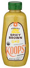 Koops' Organic Spicy Brown Mustard - Bold and Brown Mustard Sauce, Gluten-Free, Kosher, USDA Certified Organic, Made in USA, Fro