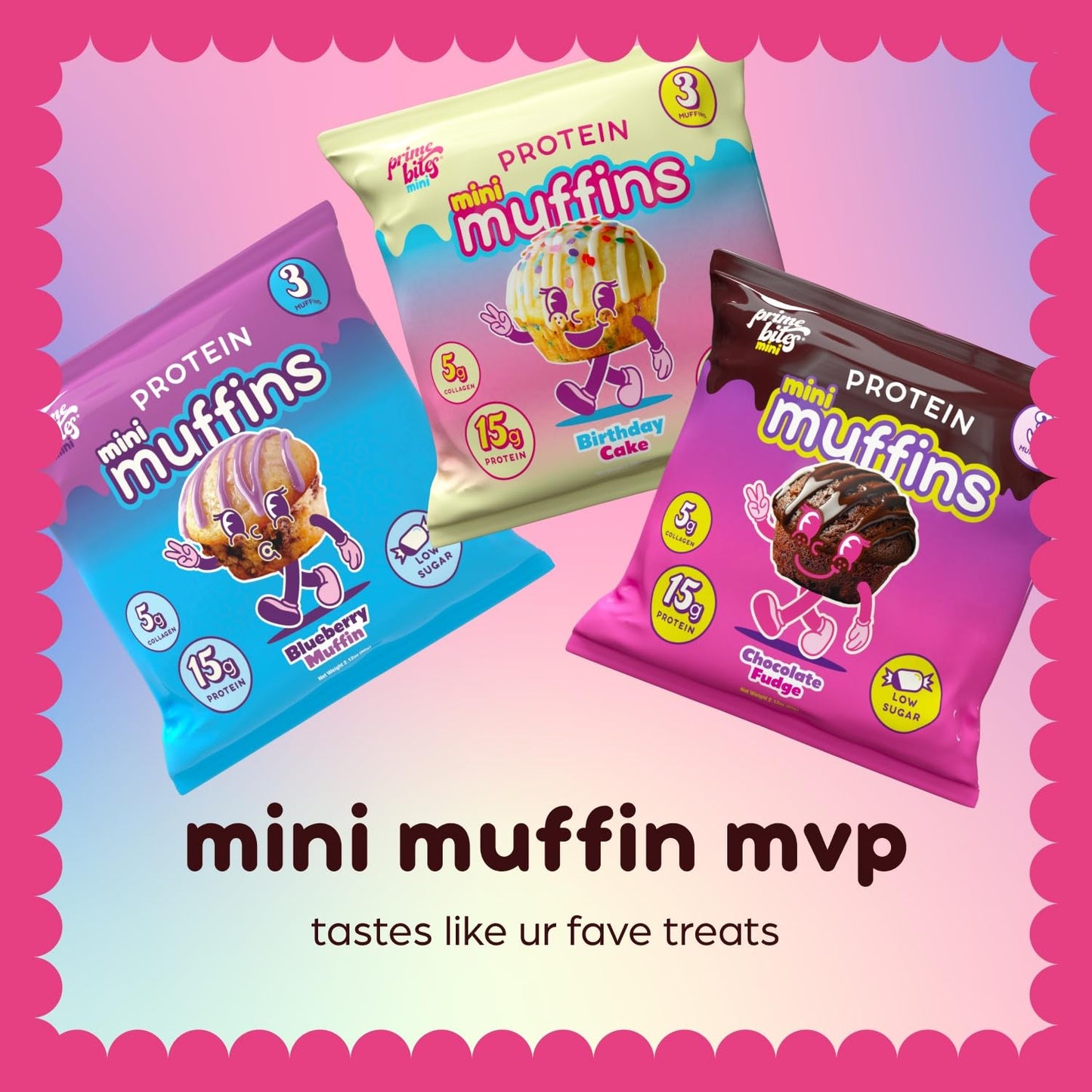 Alpha Prime dietary products Protein Mini Muffins | 12 Packs | Low Sugar, Collagen Fortified, Chocolate Fudge Flavor