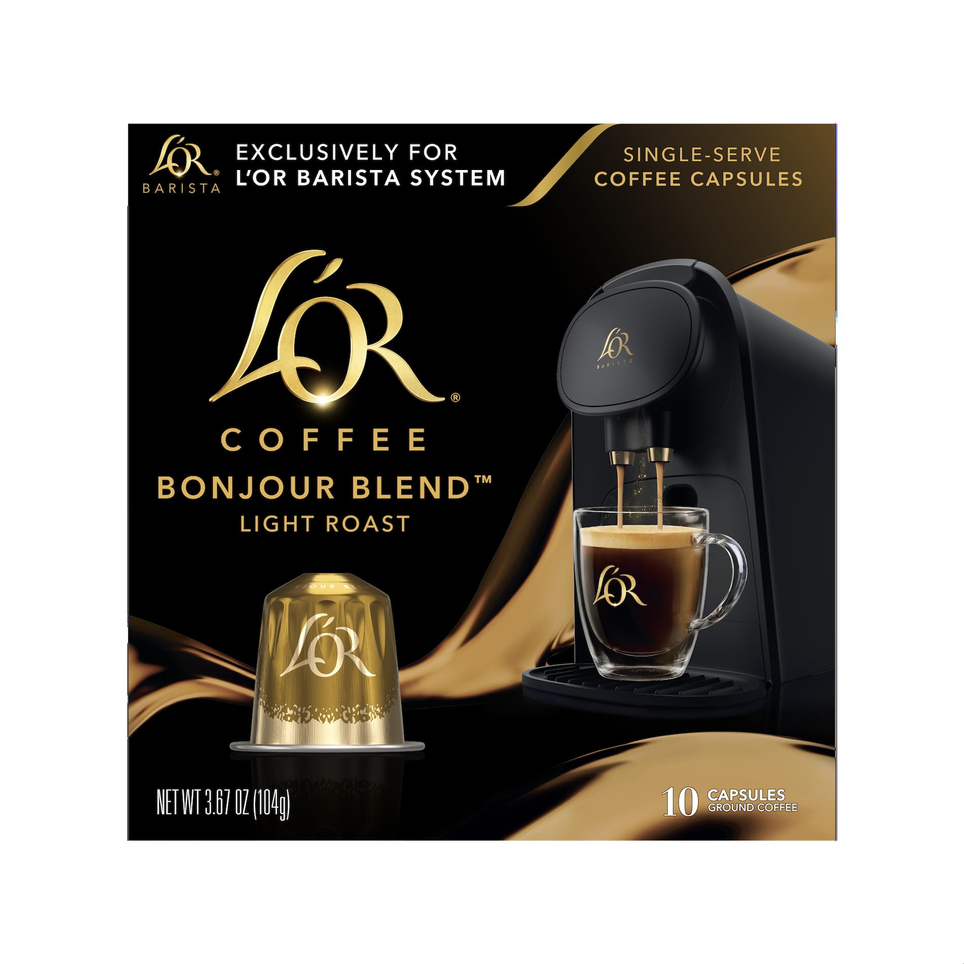 LOr Coffee Pods  10 Count Bonjour Light Roast Blend  Single-Serve Aluminum Coffee Units Compatible With The LOr Barista System & *Nespresso Oriflavor Blendal Machines  10 Count (Pack Of 1)
