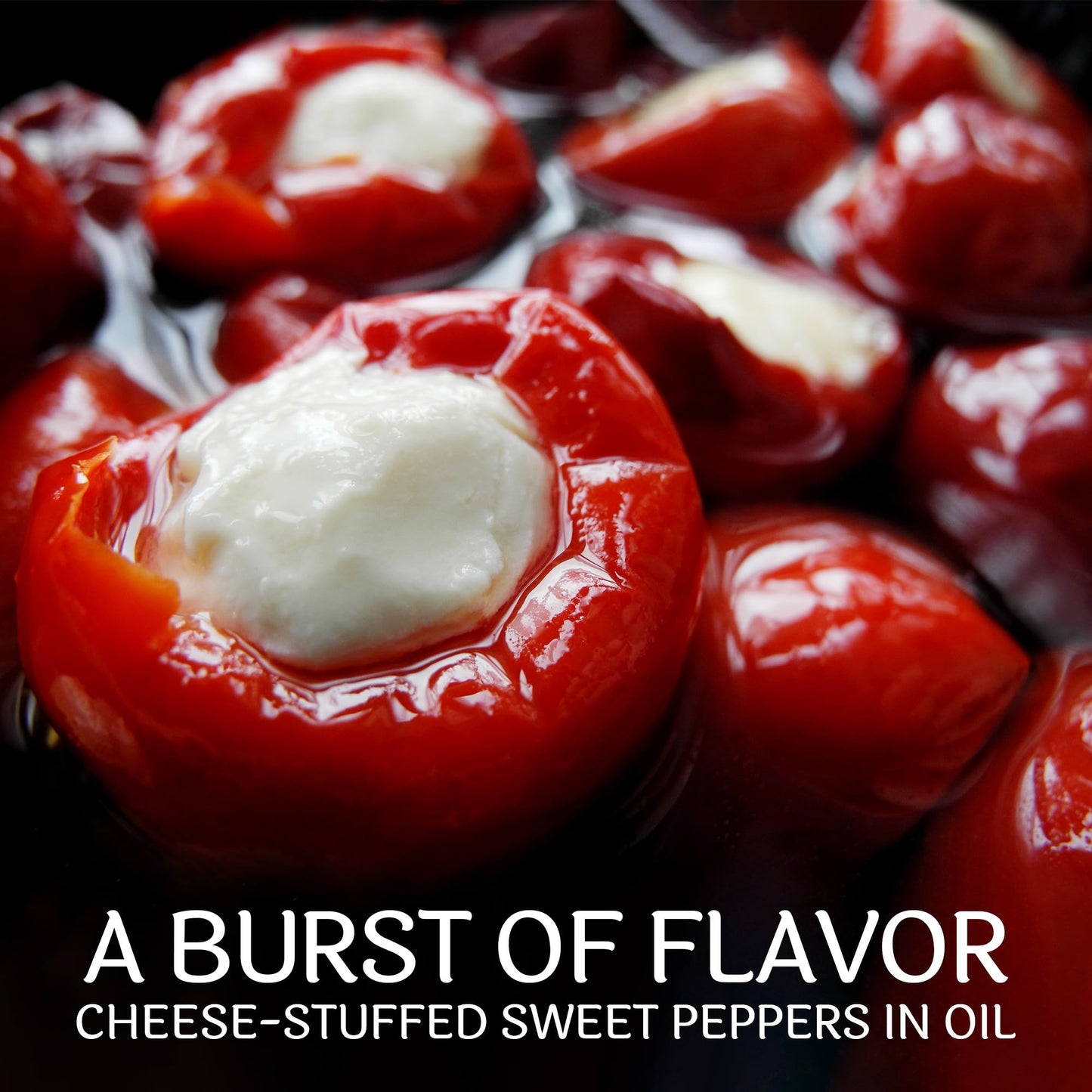 Sable & Rosenfeld Tipsy Tapas Cheese Stuffed Sweet Peppers - Gluten-Free Sweet Peppers Stuffed with Cream Cheese for Appetizers
