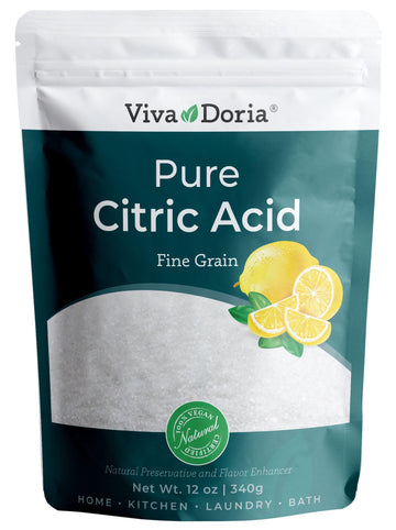 Viva Doria 100% Pure Citric Acid  Food Grade  Fine Grain  12 oz (340 g)