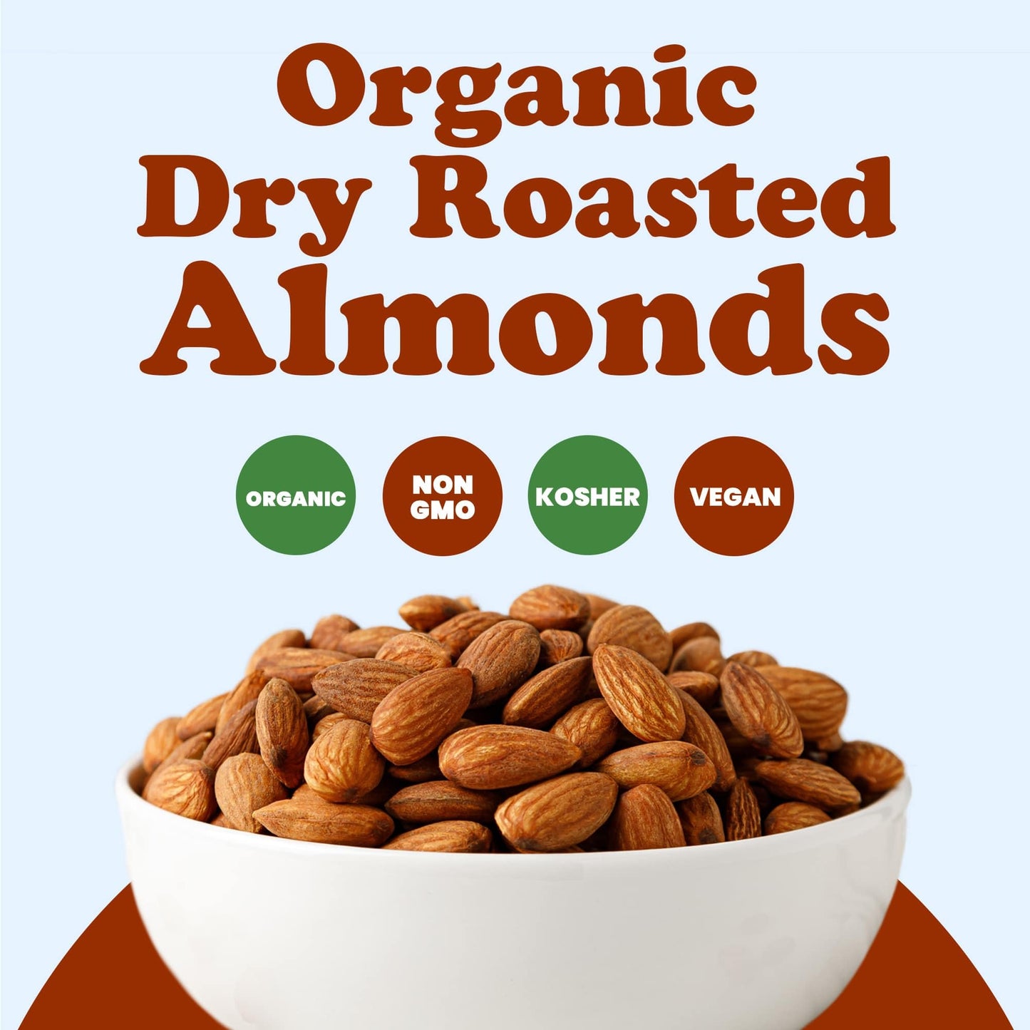 Food To Live Organic Dry Roasted Almonds, 8 Pounds - Non-Gmo, Unsalted, Vegan, Keto, Paleo, Kosher, Bulk, High In Protein, Dieta