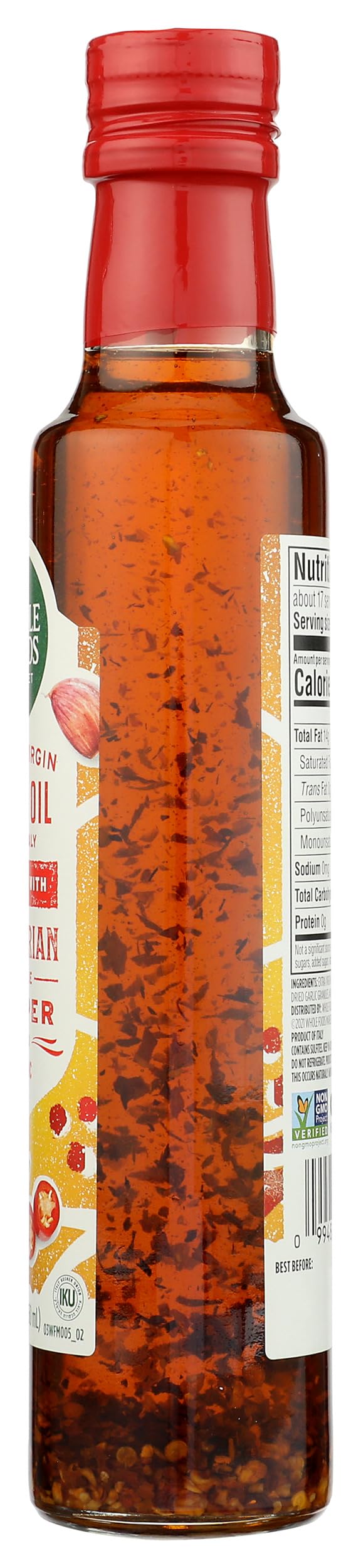 Whole Foods Market, Extra Virgin Olive Oil, Italian Infused with Calabrian Chile Pepper & Roasted Garlic, 8.45 Fl Oz