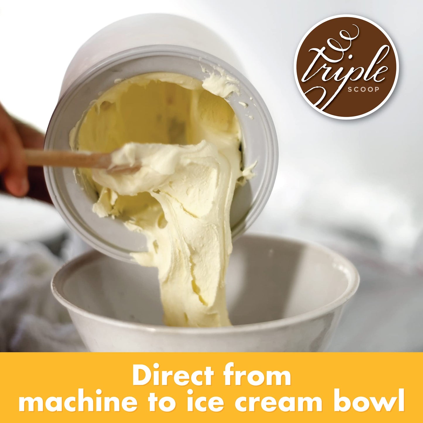 Triple Scoop - Enhanced Salted Caramel Ice Cream Mix For Ice Cream Maker. Simple, Easy, Delicious. From Gourmet Mix To Maker In 5 Minutes, Makes 2 Creamy Quarts, Made In Usa (1 Pack, Salted Caramel)