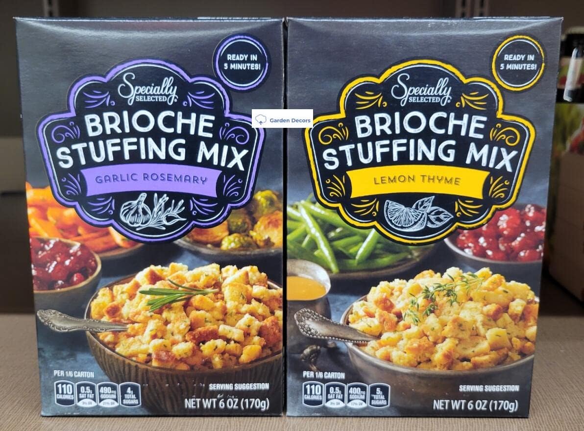 Specially Selected Brioche Stuffing Mix Garlic Rosemary & Lemon Thyme 6oz 170g (Two Boxes)