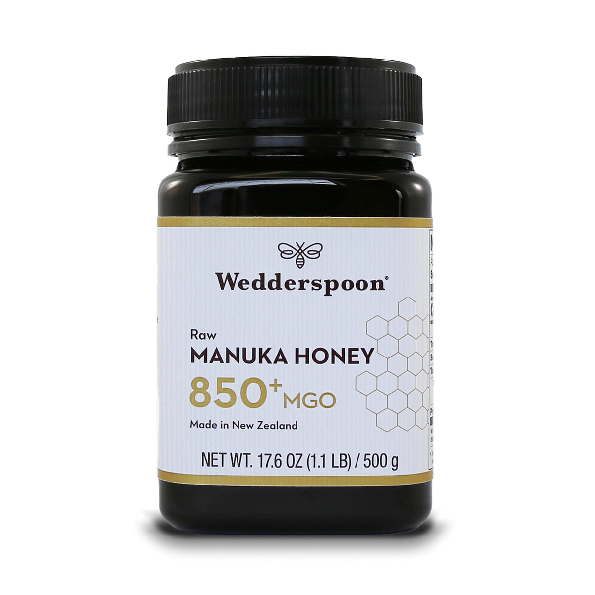 Wedderspoon Raw Premium Manuka Honey, Mgo 850, 17.6 Oz, Unpasteurized New Zealand Honey, Traceable From Our Hives To Your Home
