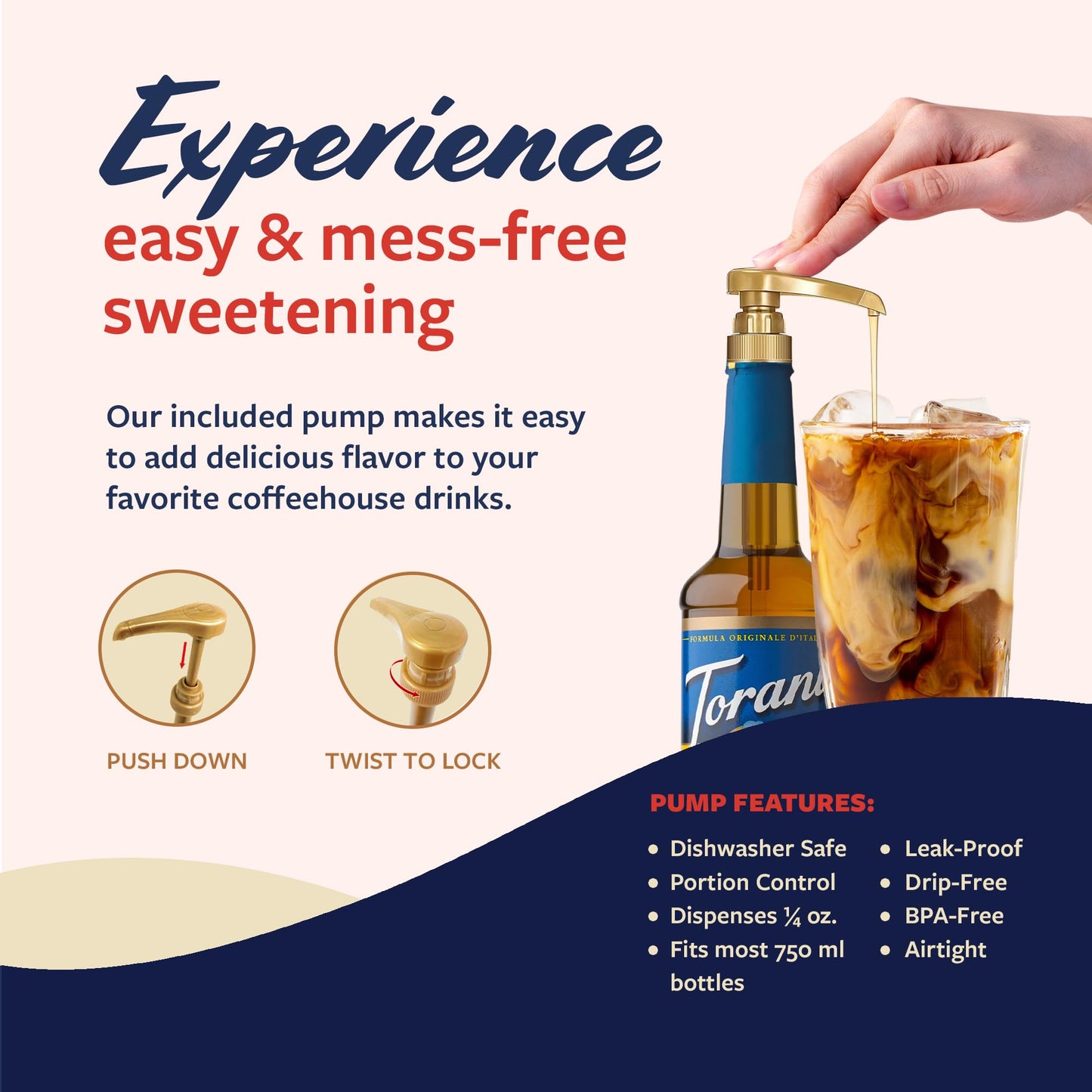 Torani Sugar Free Coffee Syrup, Hazelnut Syrup For Drinks, Zero Calorie, Pump Included, 25.4 Fl Oz