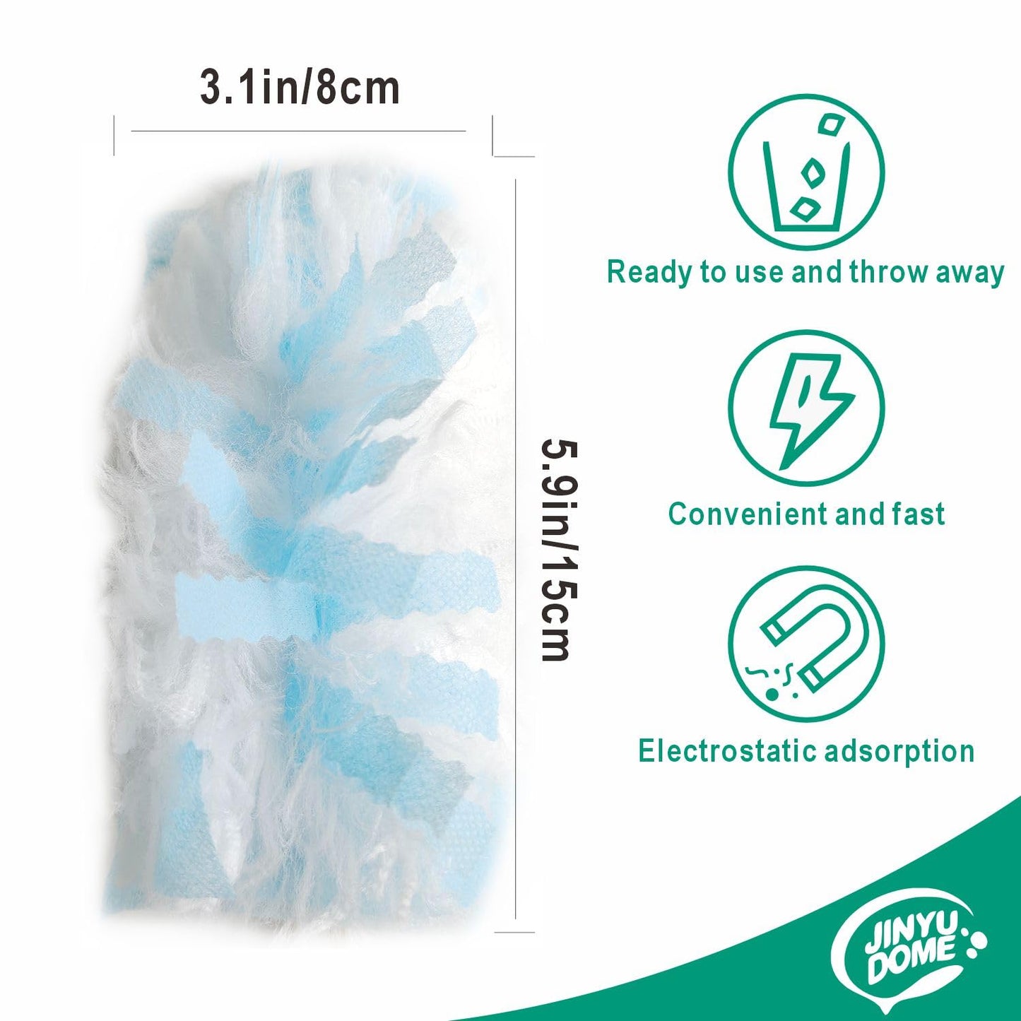 Jinyudome Disposable Dusters Refills Heavy Duty Dusters Refills, Designed To Fit Swiffer Dusters,20 Unscented Dusters