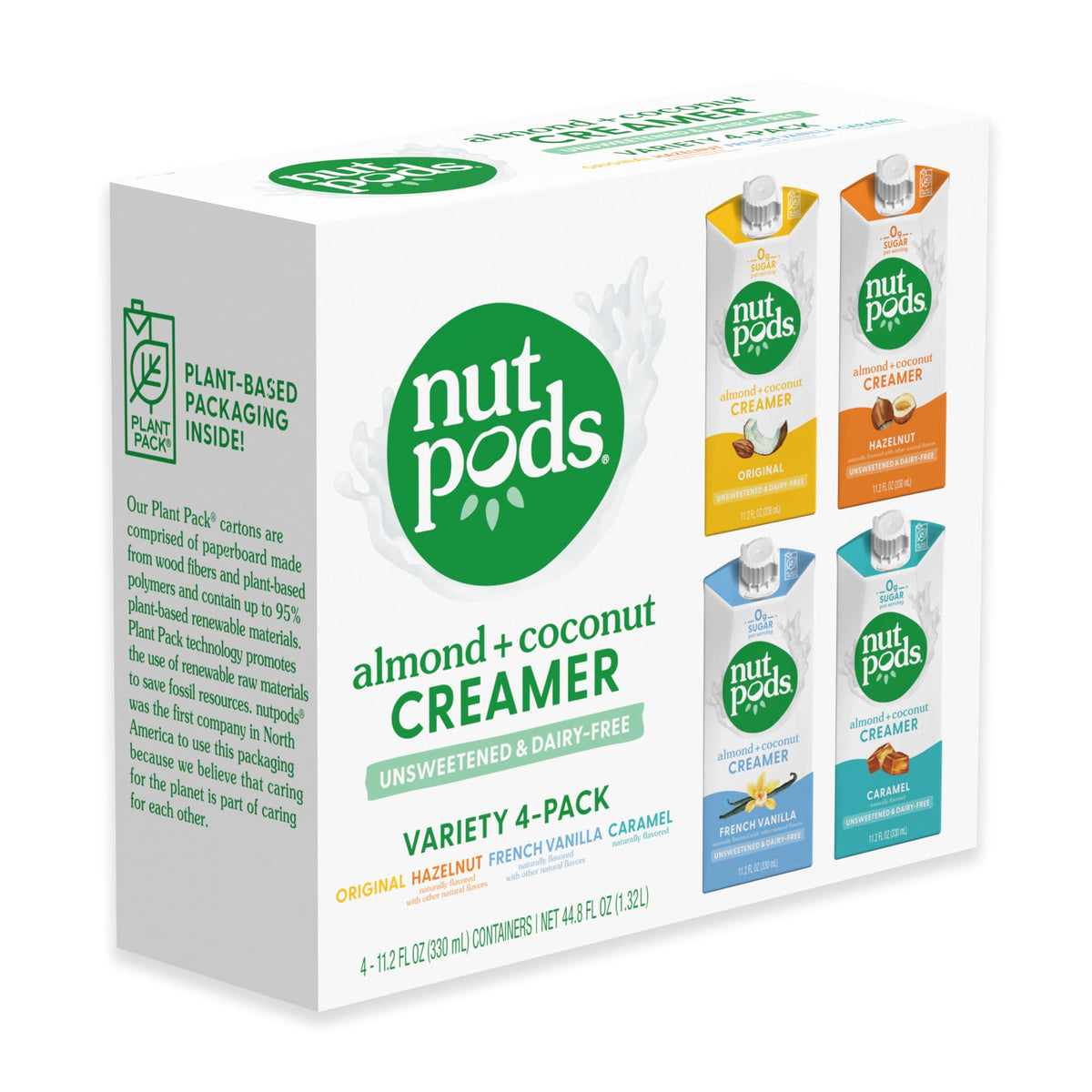 Nutpods Variety Pack Coffee Creamer - Unsweetened Non Dairy Creamer - Original, French Vanilla, Hazelnut And Caramel - Keto Crea