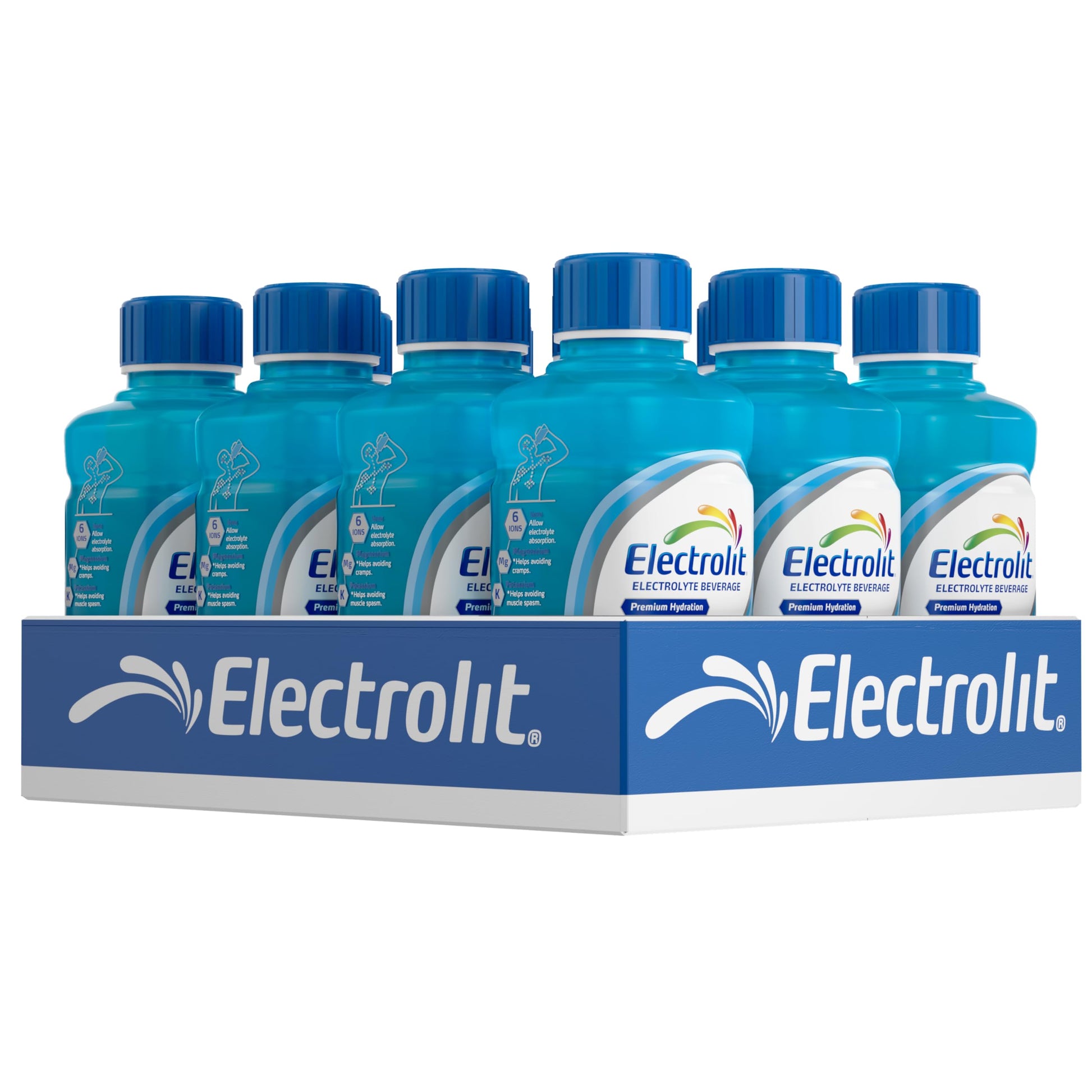 Electrolit  Electrolyte Beverage  Blue Raspberry  21 Fl Oz bottle (Pack of 12)