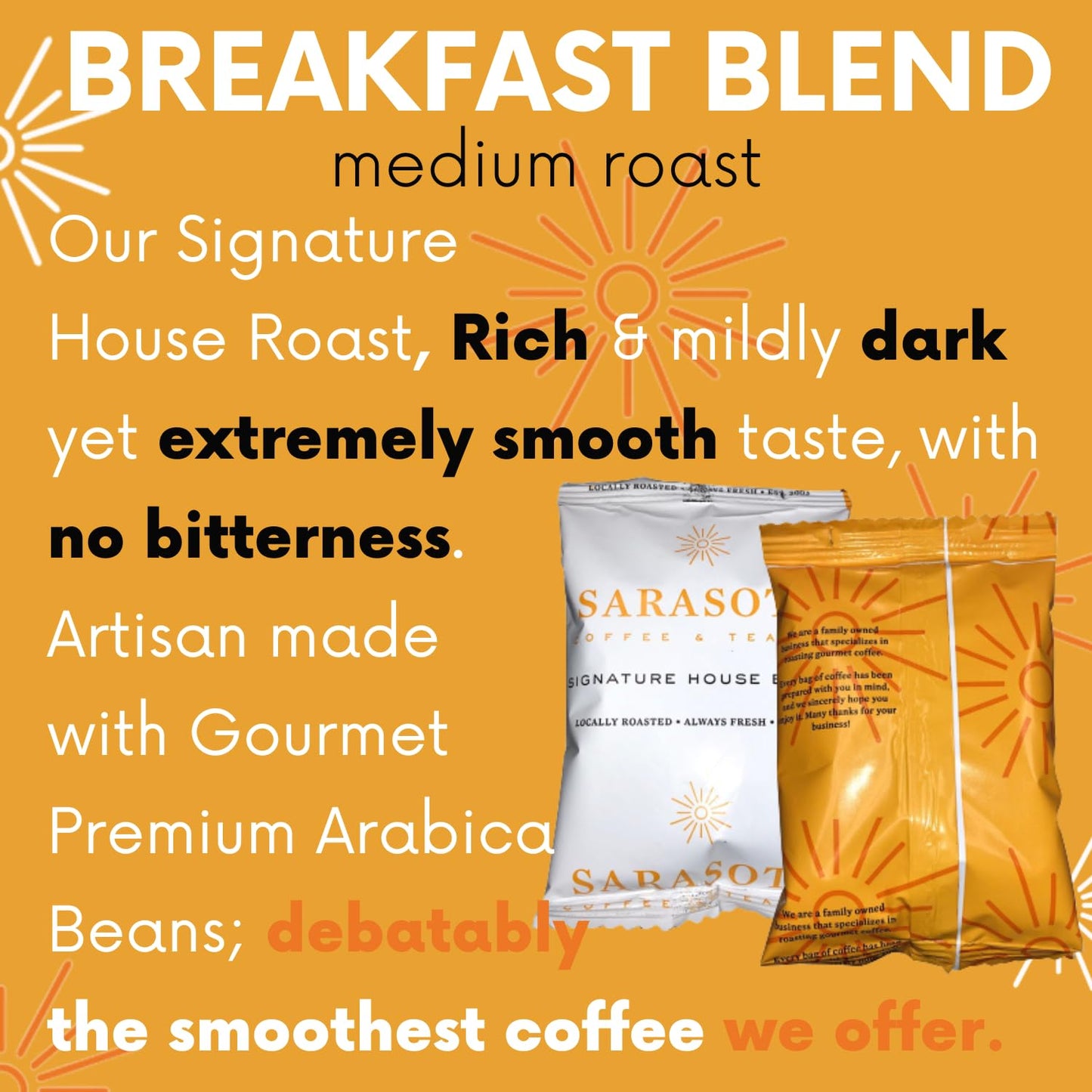 Coffee Packets, Breakfast Blend Medium Roast Coffee Packs, Coffee Singles, Coffee Packets Single Serve, Individual Coffee Packet