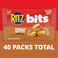 RITZ Bits Peanut Butter Sandwich Crackers, Bulk Lunch Snacks, 40 Snack Packs (4 Boxes)