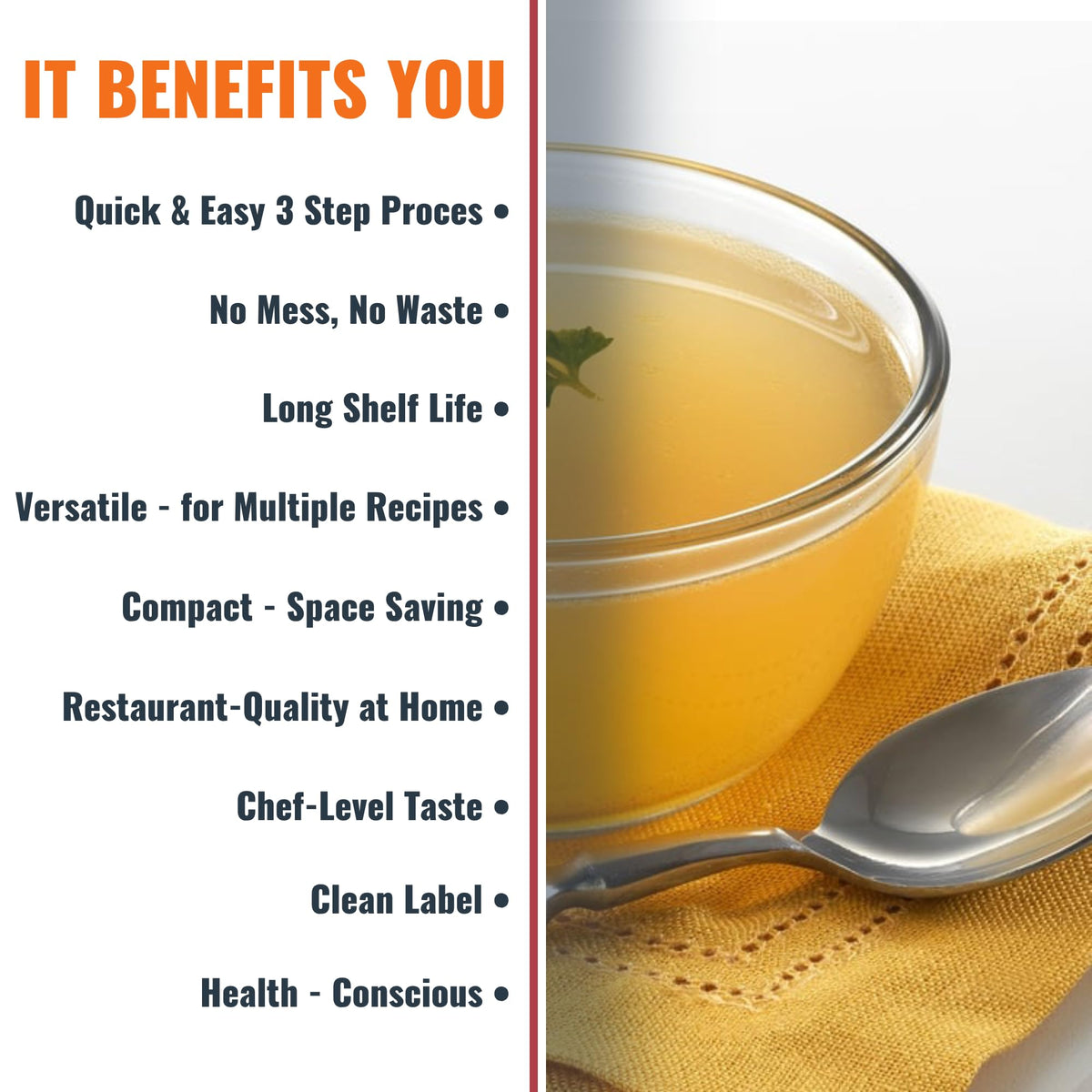 SAVORY CHOICE Reduced Sodium Chicken Broth Concentrate, Gluten-Free, 45 Packets (9.6g each)