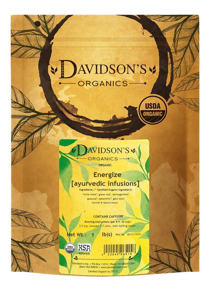 Davidsons Organics, Ayurvedic Infusions, Energize, Loose Leaf Tea, 16-Ounce Bag