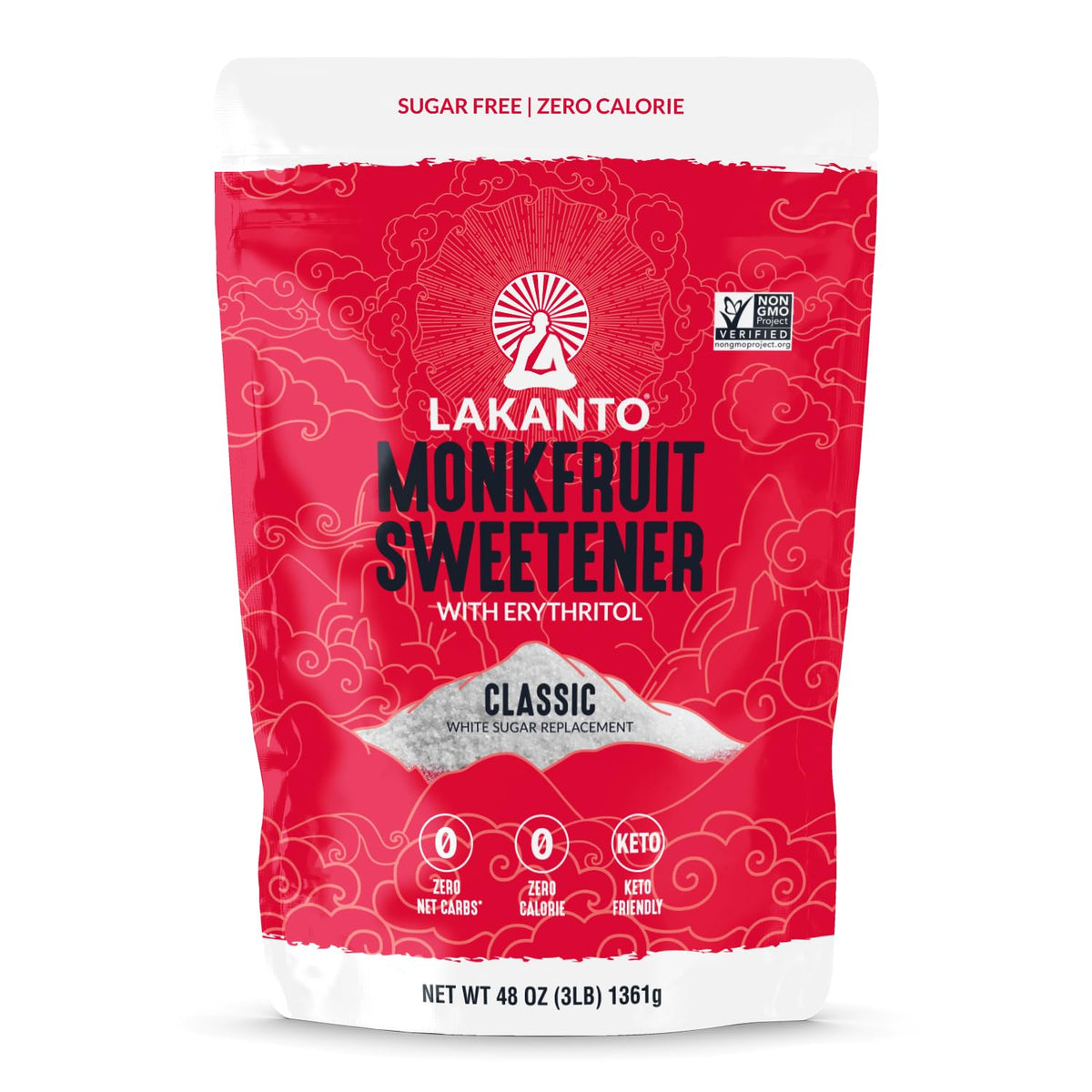 Lakanto Monk Fruit Sweetener With Erythritol, Cane Sugar Substitute From Monk Fruit Extract, Classic White Sugar Replacement For