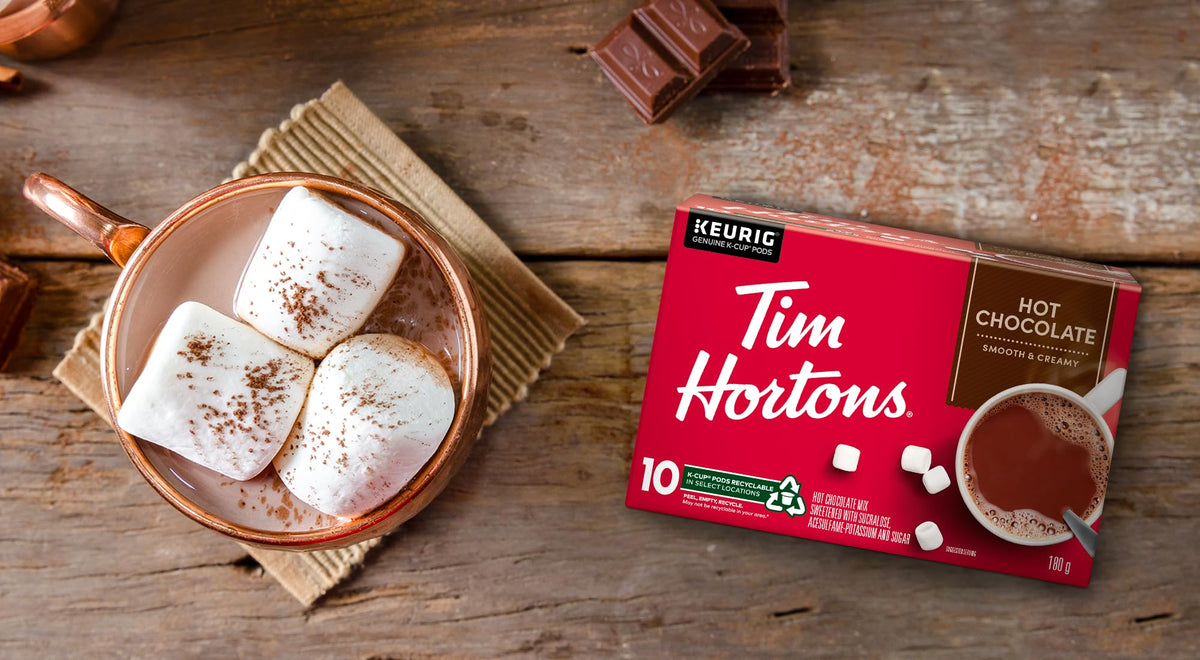 Tim Hortons Original Hot Chocolate K-Cup Pods, 10 Count, Single Serve, Model 6320911300