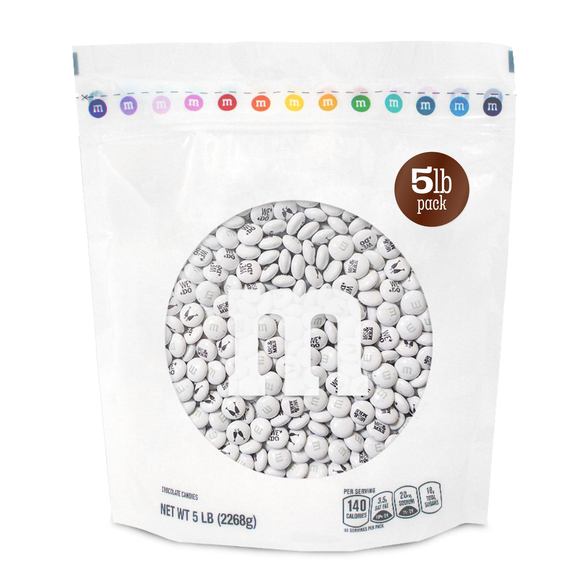 M&MS WORLD Mrs. and Mrs.    Milk Chocolate Candy, 5 lbs Bulk Candy for Wedding Decorations, Unique Favors, or Cake Topper