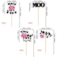 24 Pcs Cow Cupcake Toppers Glitter Farm Animals Moo Cupcake Picks Cow Theme Baby Shower Kids Birthday Party Cake Decorations Sup