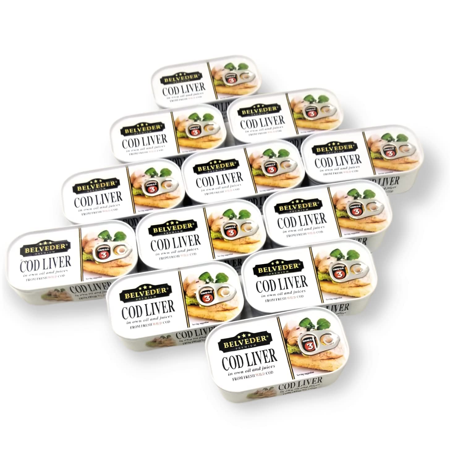 Belveder Wild Cod Liver 120G Can From Iceland Pack Of 12
