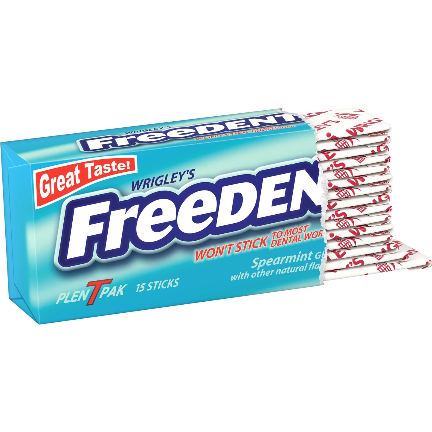 Freedent Gum Plen T Packs, Spearmint Flavor, 15 Count (Pack of 8)