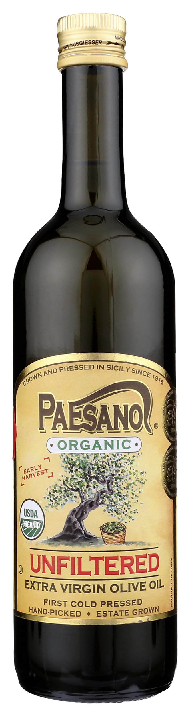 PAESANO Organic Extra Virgin Oil Olive, 25 FZ