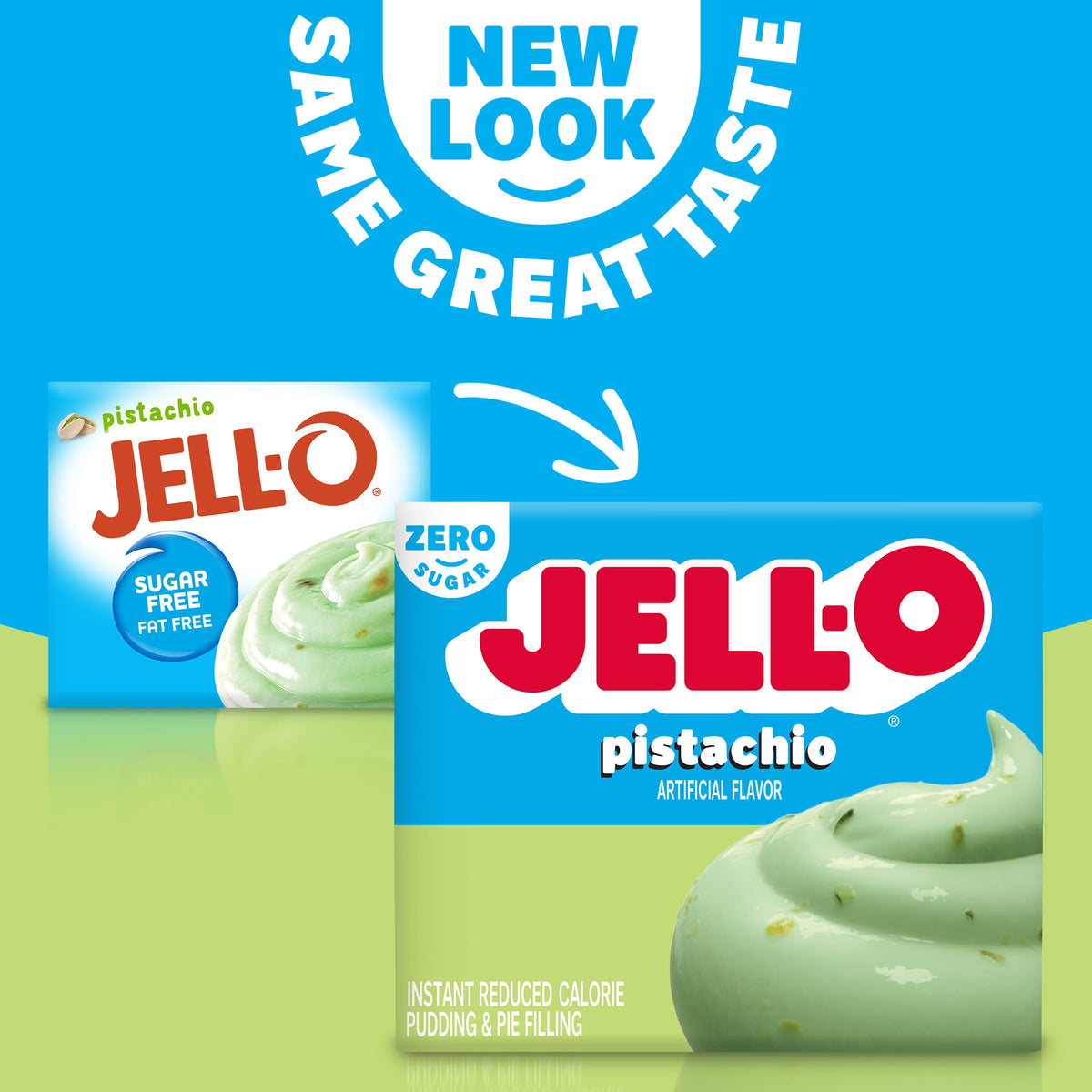 Jell-O Pistachio Zero Sugar Instant Reduced Calorie Pudding & Pie Filling Mix, 1 oz Box