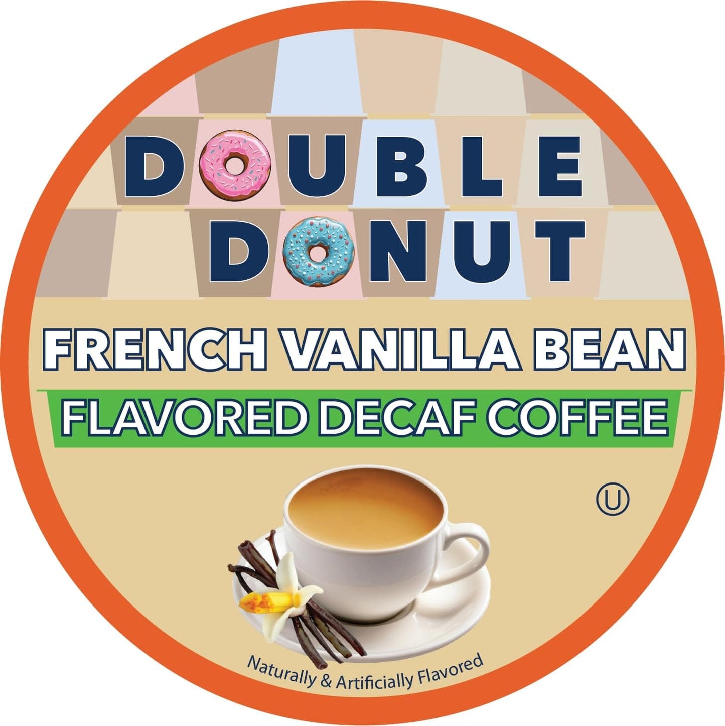 Double Donut Coffee Decaf French Vanilla Coffee Pods, Medium Roast, 20 Count, For Keurig K Cup malt-inspired