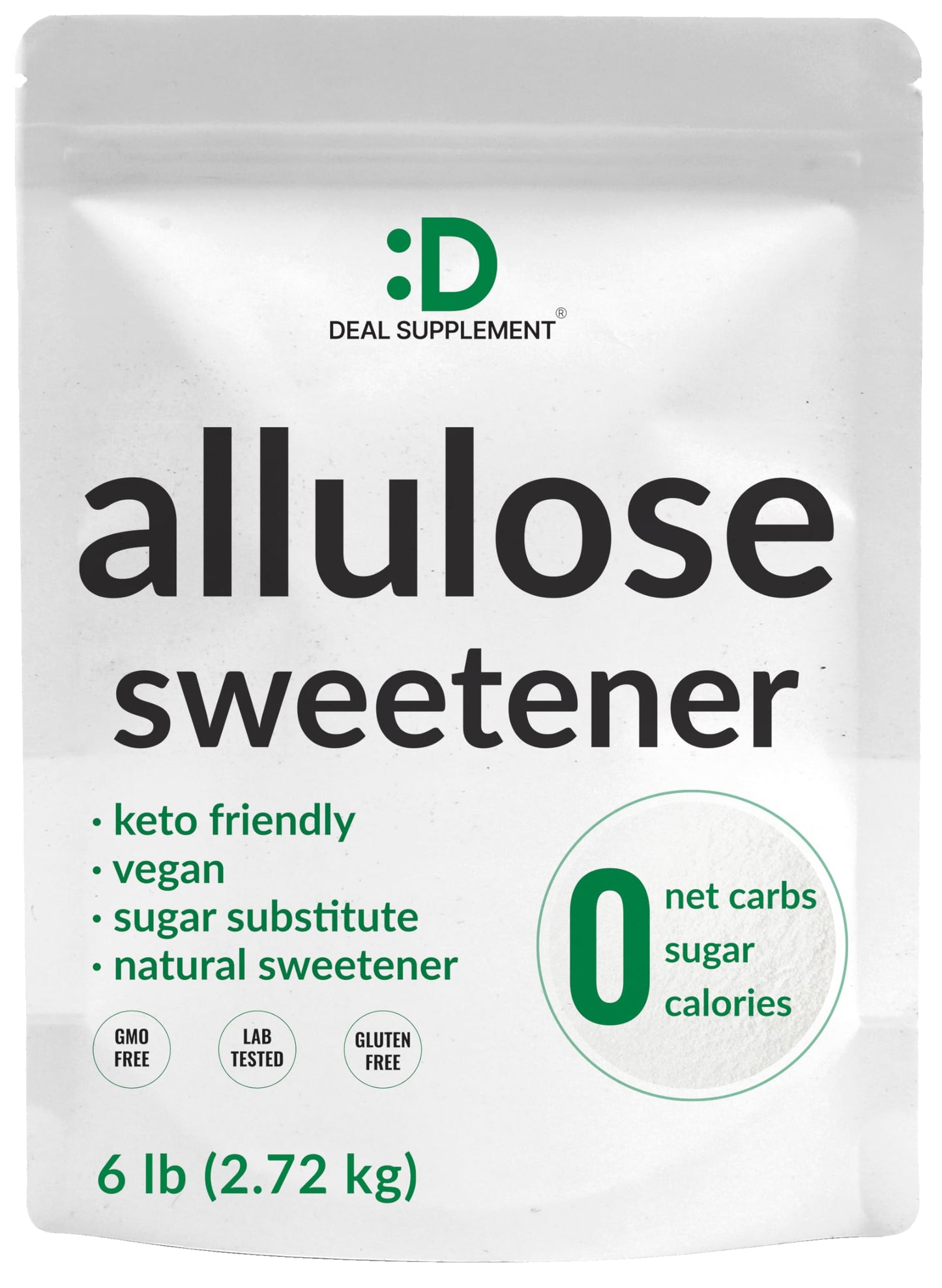 Allulose Sweetener 6 Pounds - Natural Sugar Substitutes, No Aftertaste - Keto Friendly, Vegan, Zero Net Carb, Zero Calorie - Gre