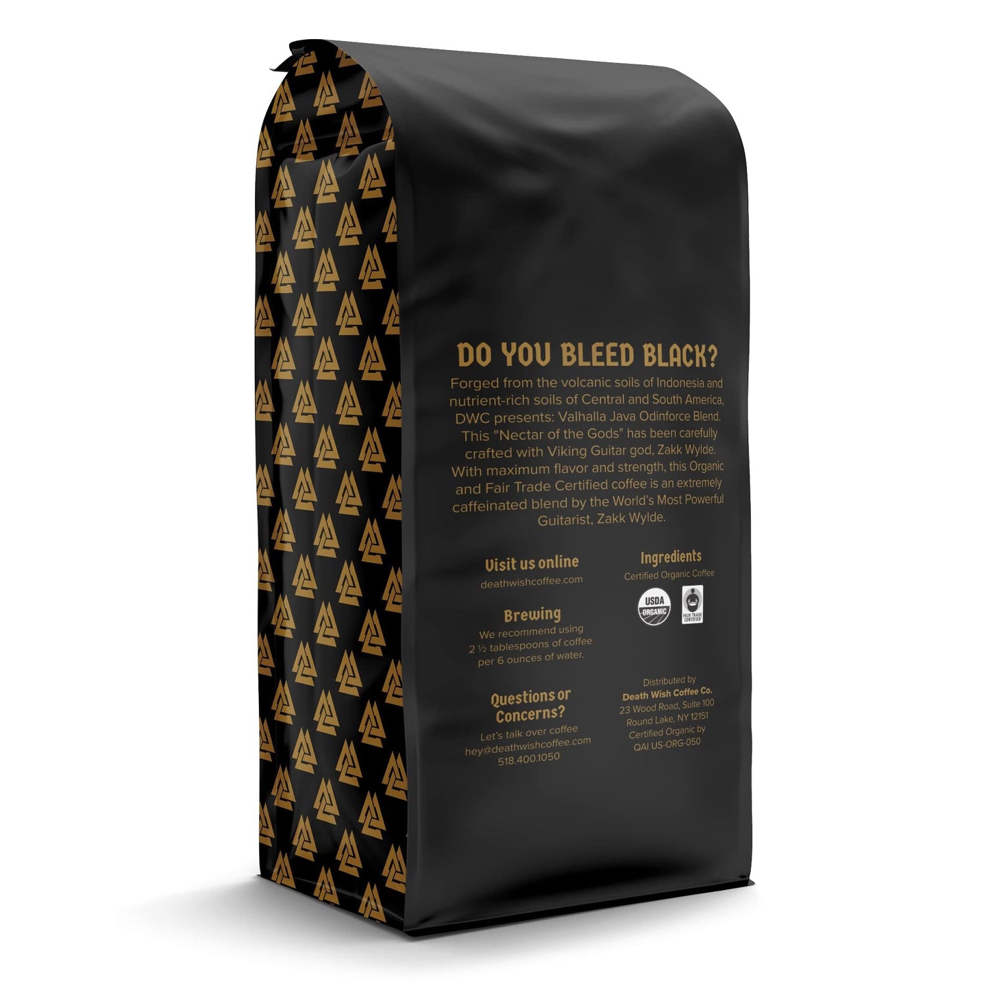 Death Wish Coffee Valhalla Java Odinforce Blend Ground Coffee - Dark Roast - 2 Bags (12oz)