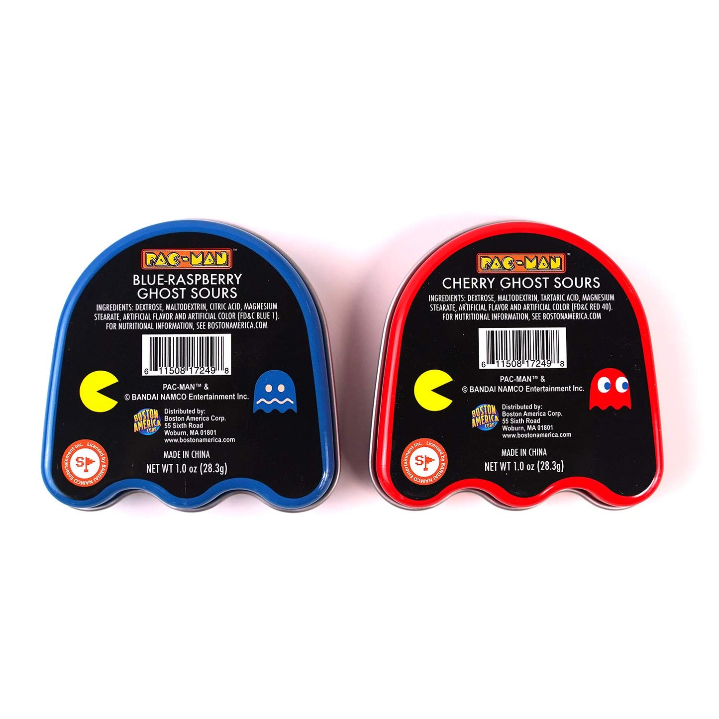 Pacman Ghost Sours (2 Pack) Cherry And Blue Raspberry Ghost Shaped Candies With 2 Gosutoys Stickers
