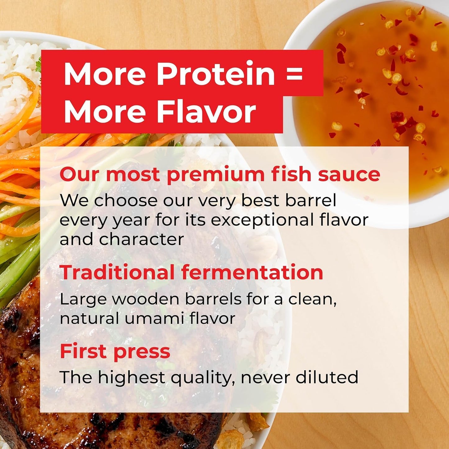 Red Boat Fish Sauce, Hardwood Smoked | Enhanced 50°N Fish Sauce Sustainably Made With Just Two Ingredients In Vietnam | Higher Protein For Exceptional Flavor And Aged In Spirit-Inspired Flavor Barrels | Gluten And Sugar Free, No Preservatives | 6.8 Fl Oz.