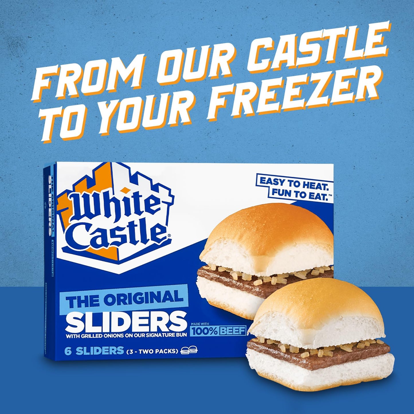 White Castle The Original Slider, 100% Beef, 6Count Hamburgers, Microwaveable 9.5 Oz. Box (Frozen)