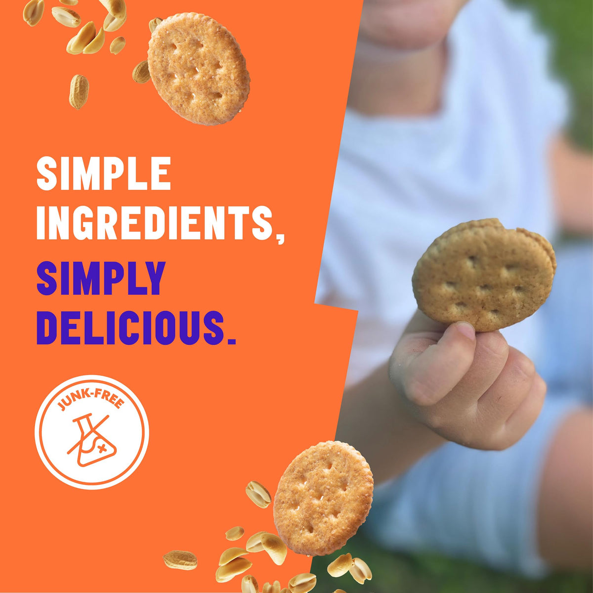 Mavericks Sandwich Crackers Peanut Butter - Plant-Based Peanut Butter Sandwich Snack Crackers, Whole Grain, Non-GMO - 6 Boxes (3
