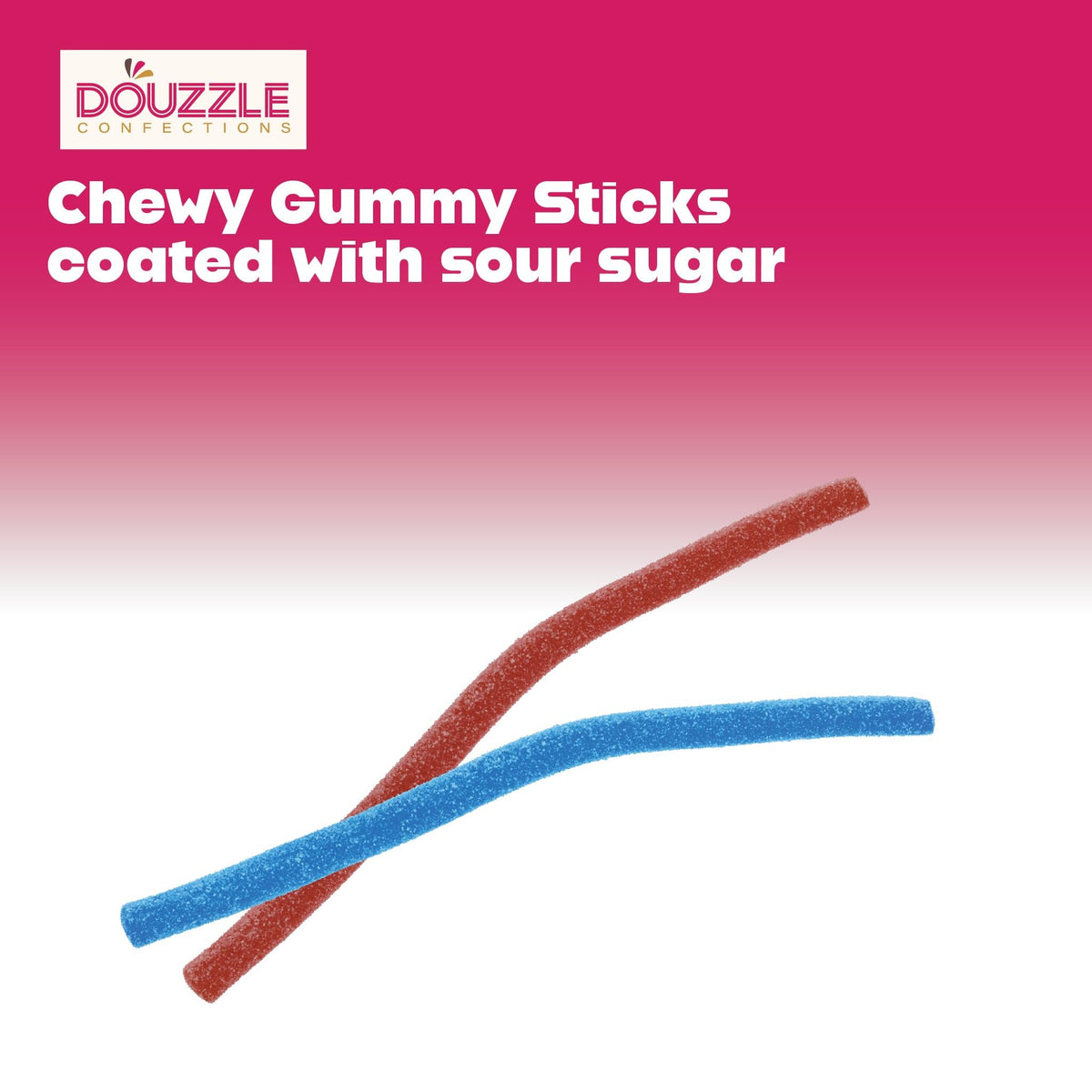 DOUzzle Back To School Sour Sticks Chewy Candy Straws Forest Berry Mix (3.5 OZ - 1 Pack) Goodie Bag Stuffer, Pinata Filler - Kos