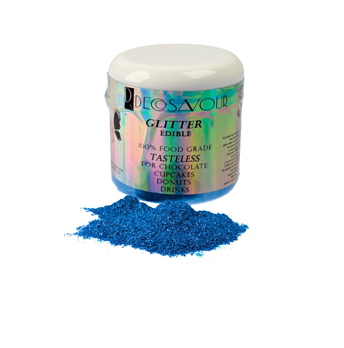 Decosavour Blue Edible Glitter for Cakes, Drinks & Chocolate - 15g Dazzle Dust Powder, Vegan, Gluten Free