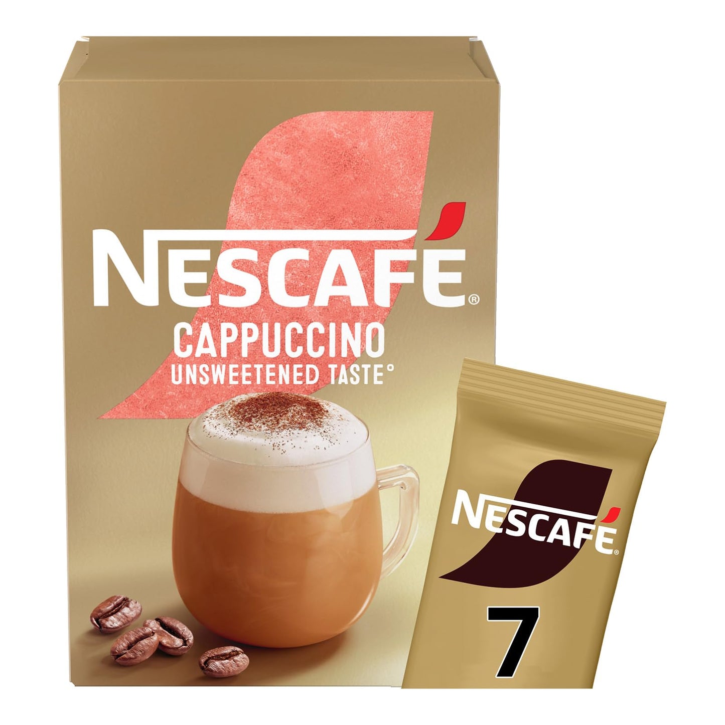 NESCAFÉ Cappuccino Instant Coffee Sachets, Unsweetened, 42 Sachets (7 Count x 6 Packs)