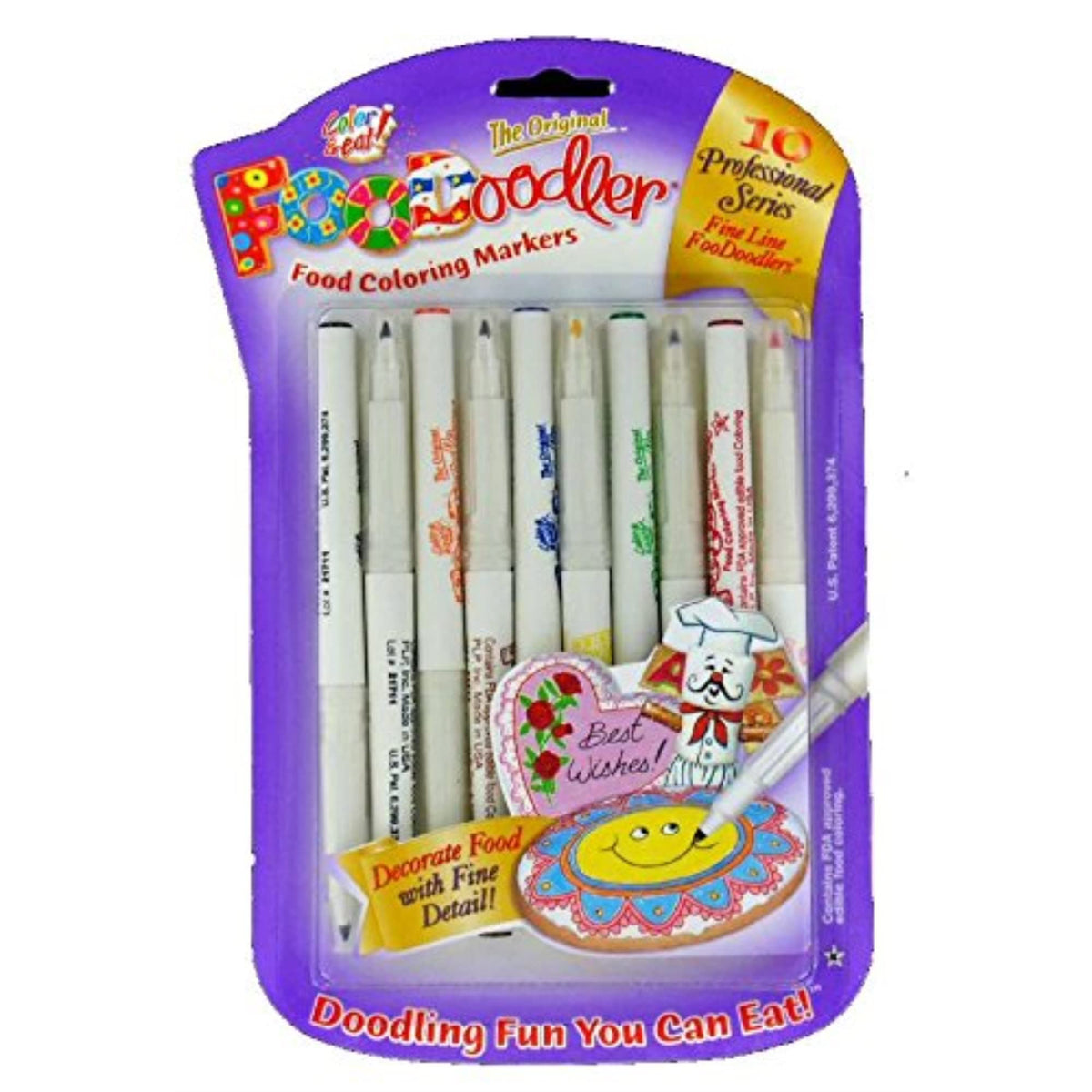 Foodoodler Food Coloring Markers - 10 Colors - Kosher (1, A) By Private Label
